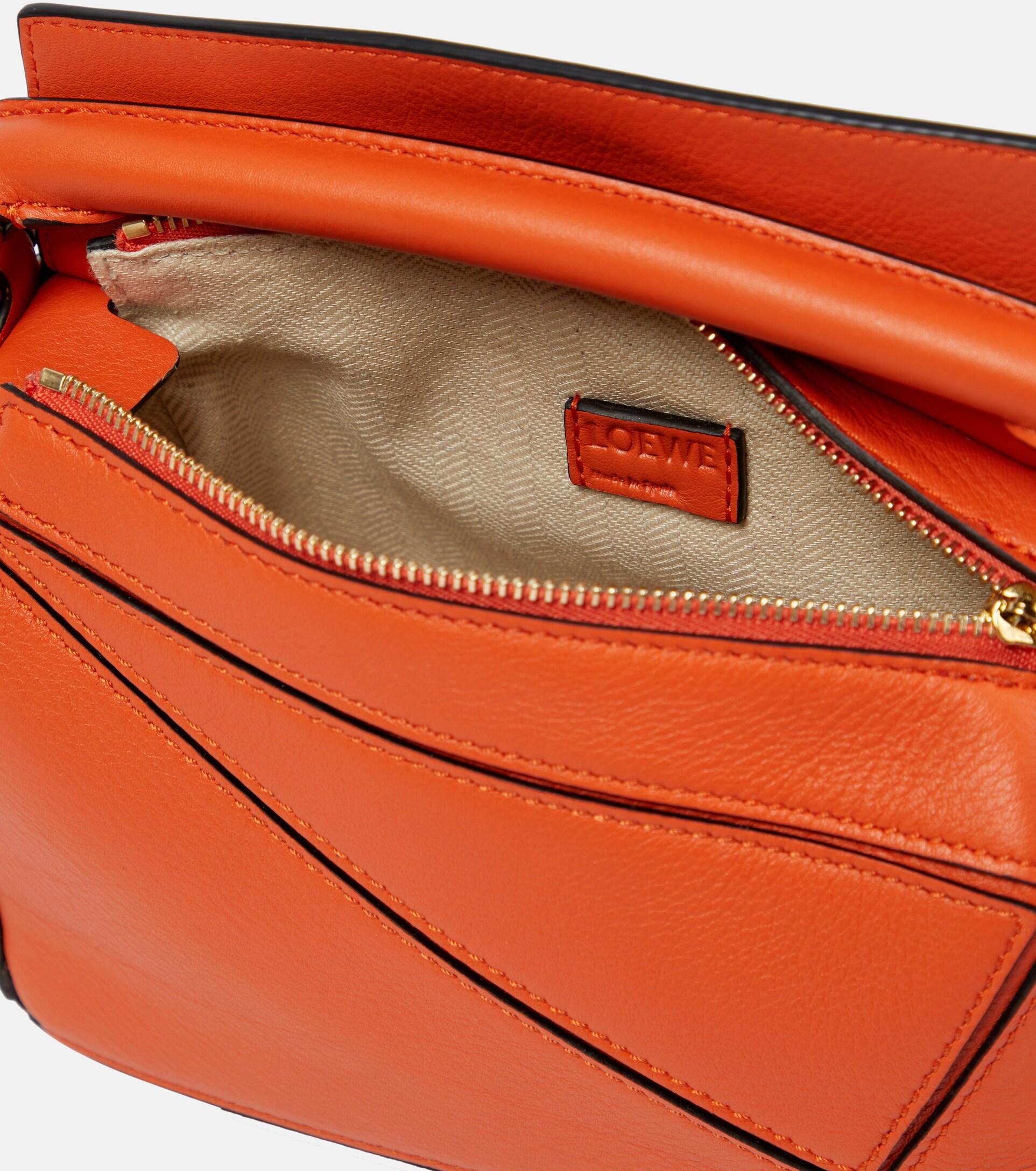 LOEWE Puzzle Mini Leather Shoulder Bag Orange