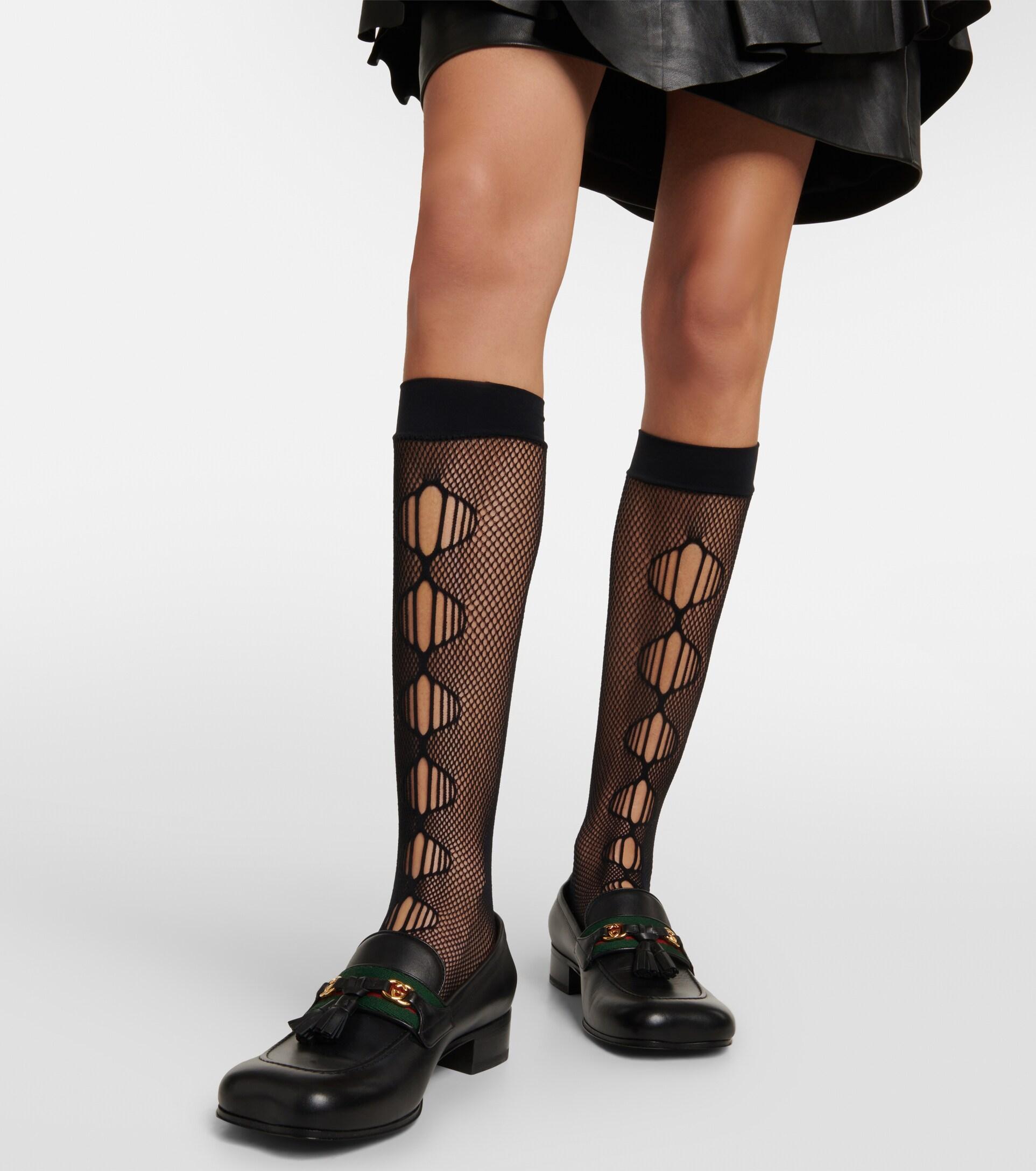 Gucci GG Patterned Tights in Black | Lyst