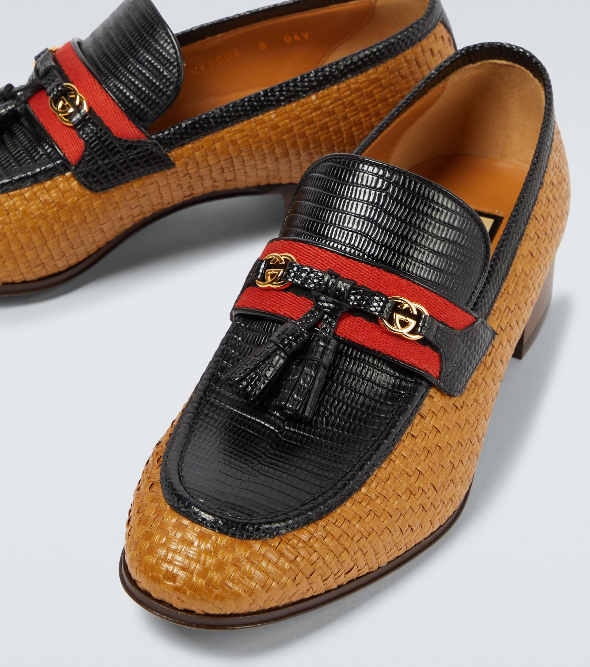 Gucci GG Raffia-effect Loafers for Men | Lyst