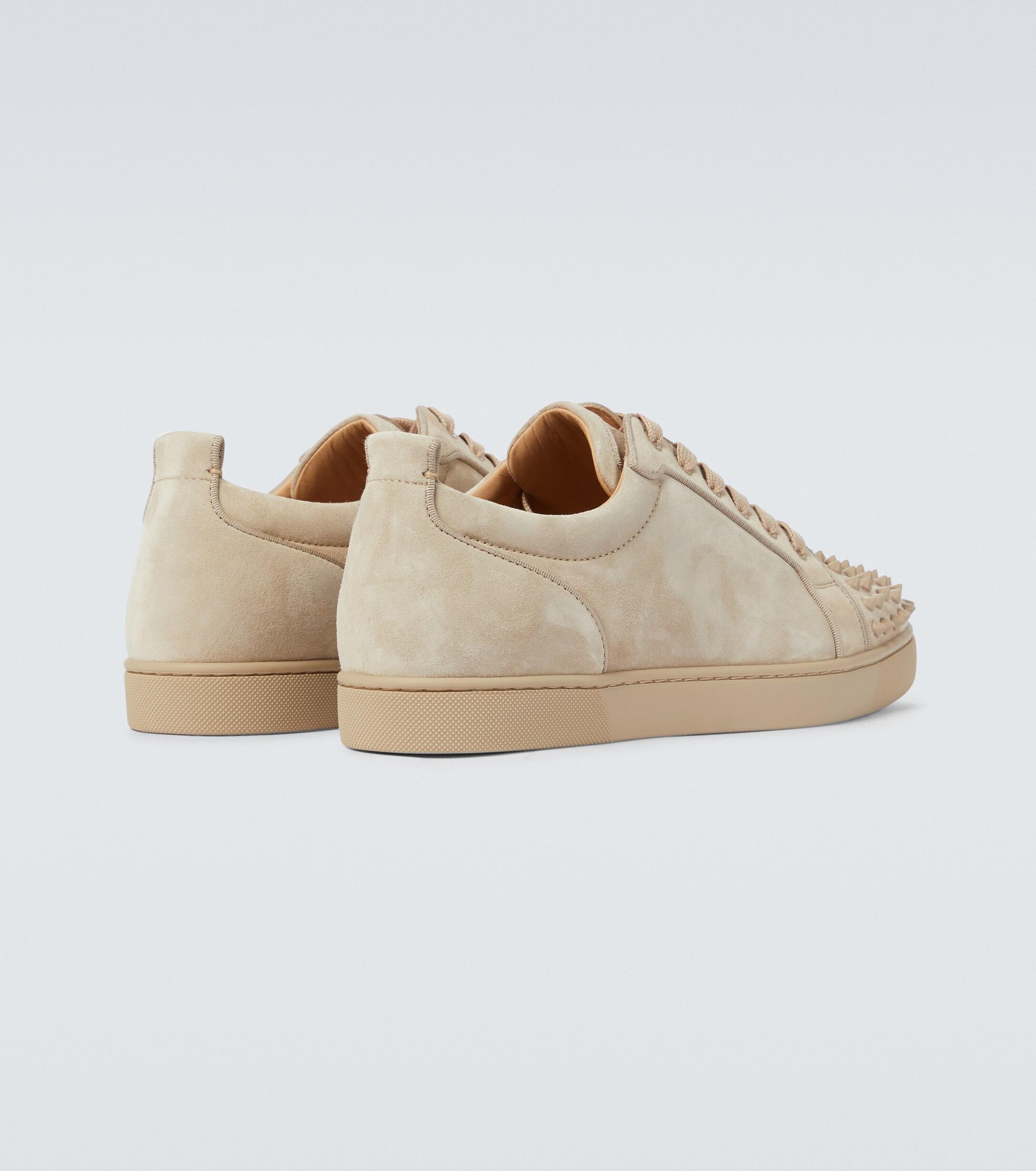 Christian Louboutin Suede Louis Junior Spikes Orlato Sneakers in Beige  (Natural) for Men - Lyst