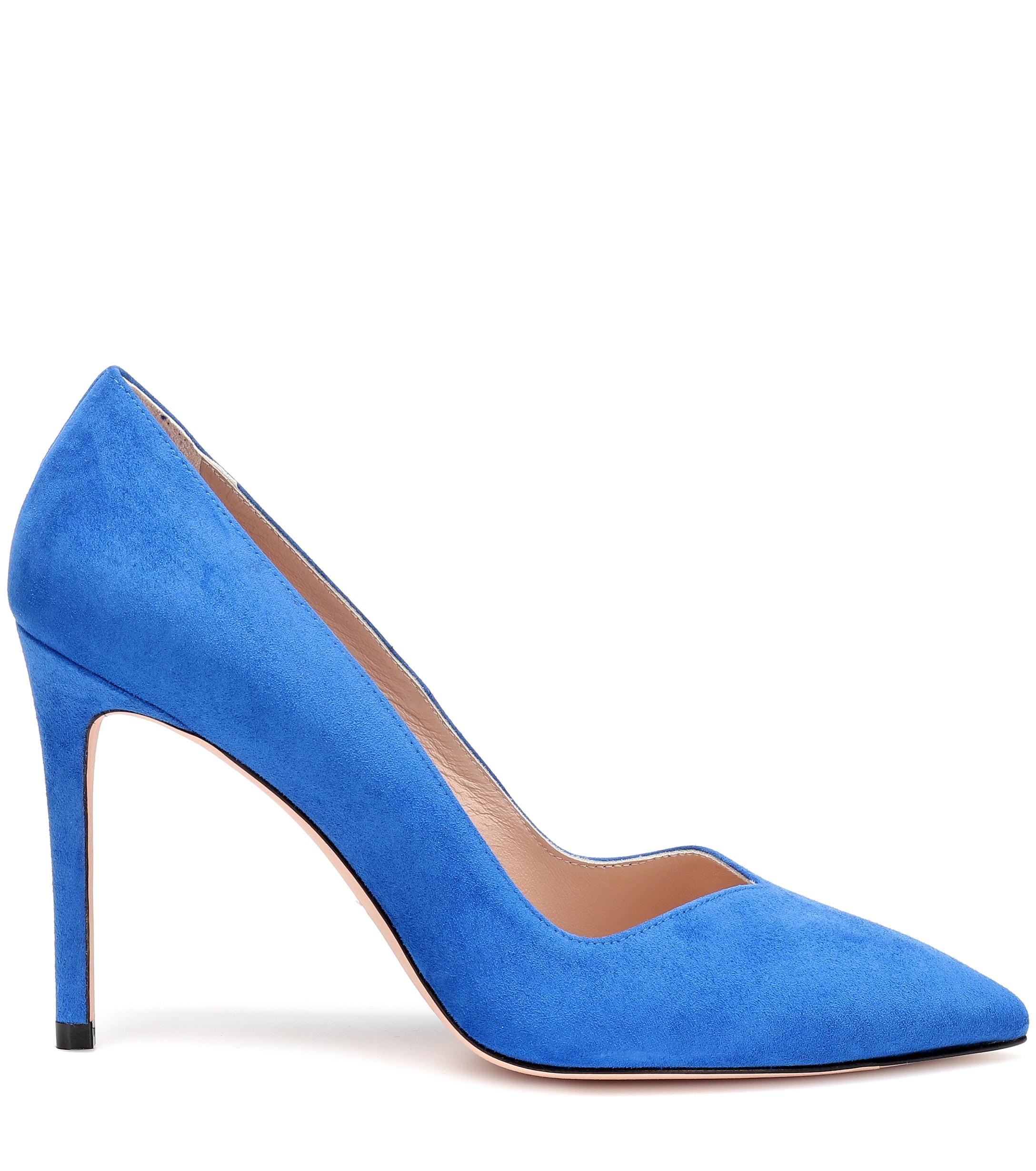 Stuart Weitzman Anny Suede Pumps in Blue Lyst