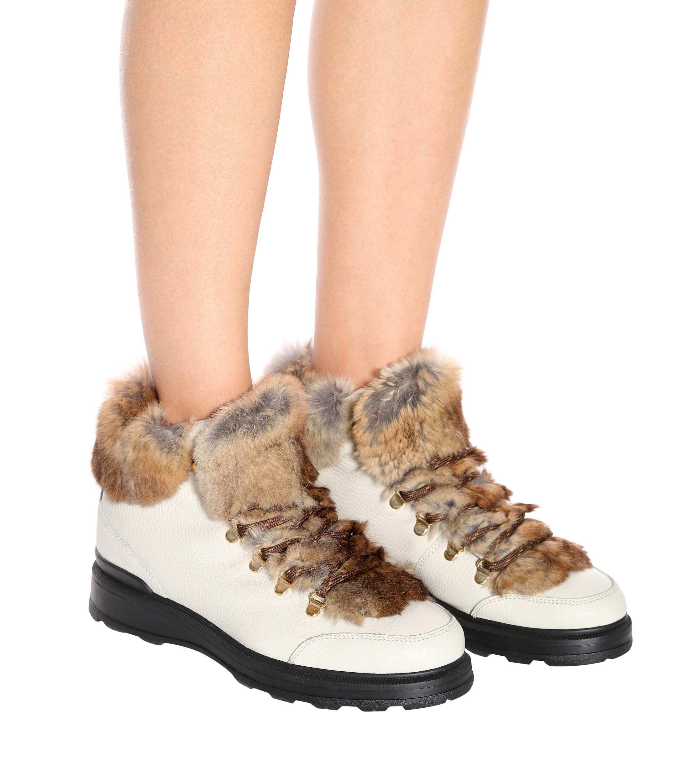 Woolrich Furtrimmed Leather Ankle Boots Lyst