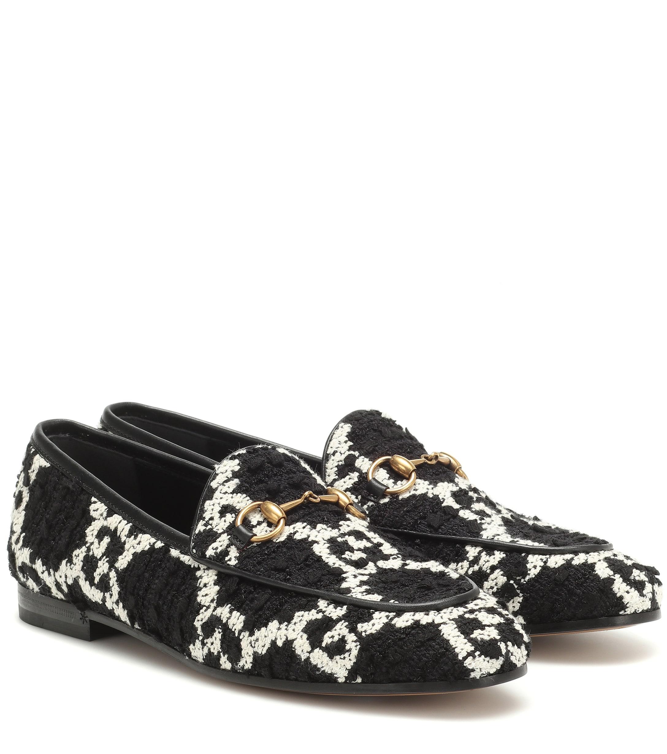 Gucci Jordaan Tweed Loafers in gg Tweed (Black) - Save 9% - Lyst