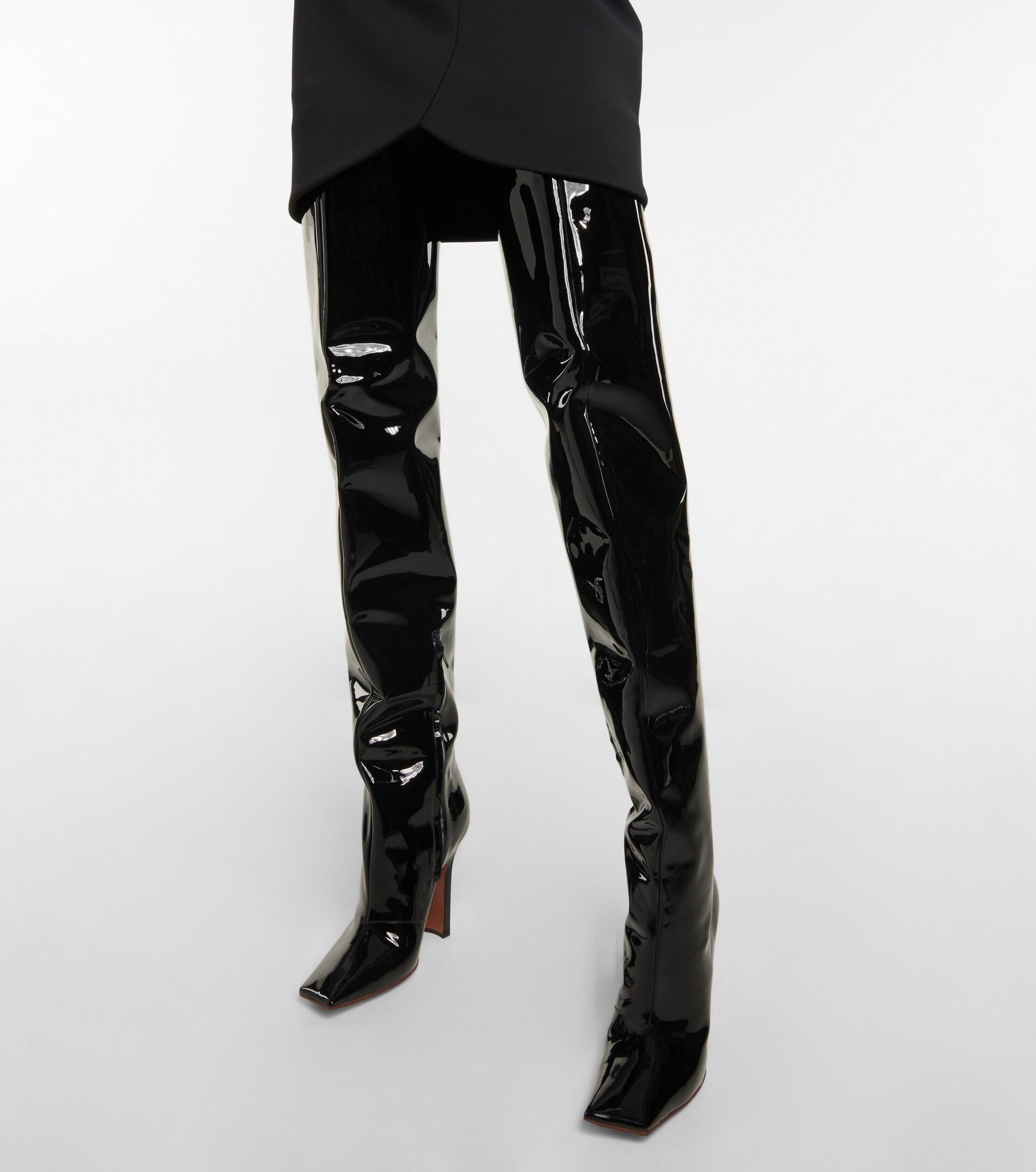 Vetements Boomerang Leather Over-the-knee Boots in Black | Lyst