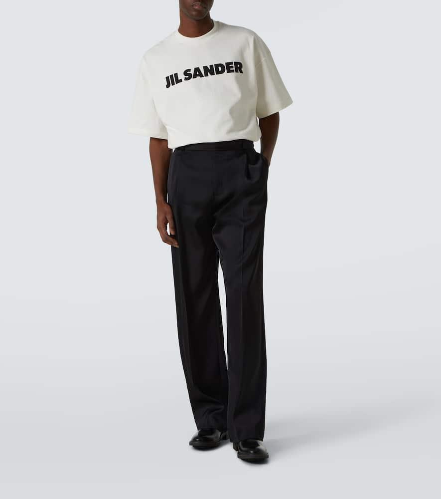 Jil Sander Logo Short-Sleeved Cotton T-Shirt in White for