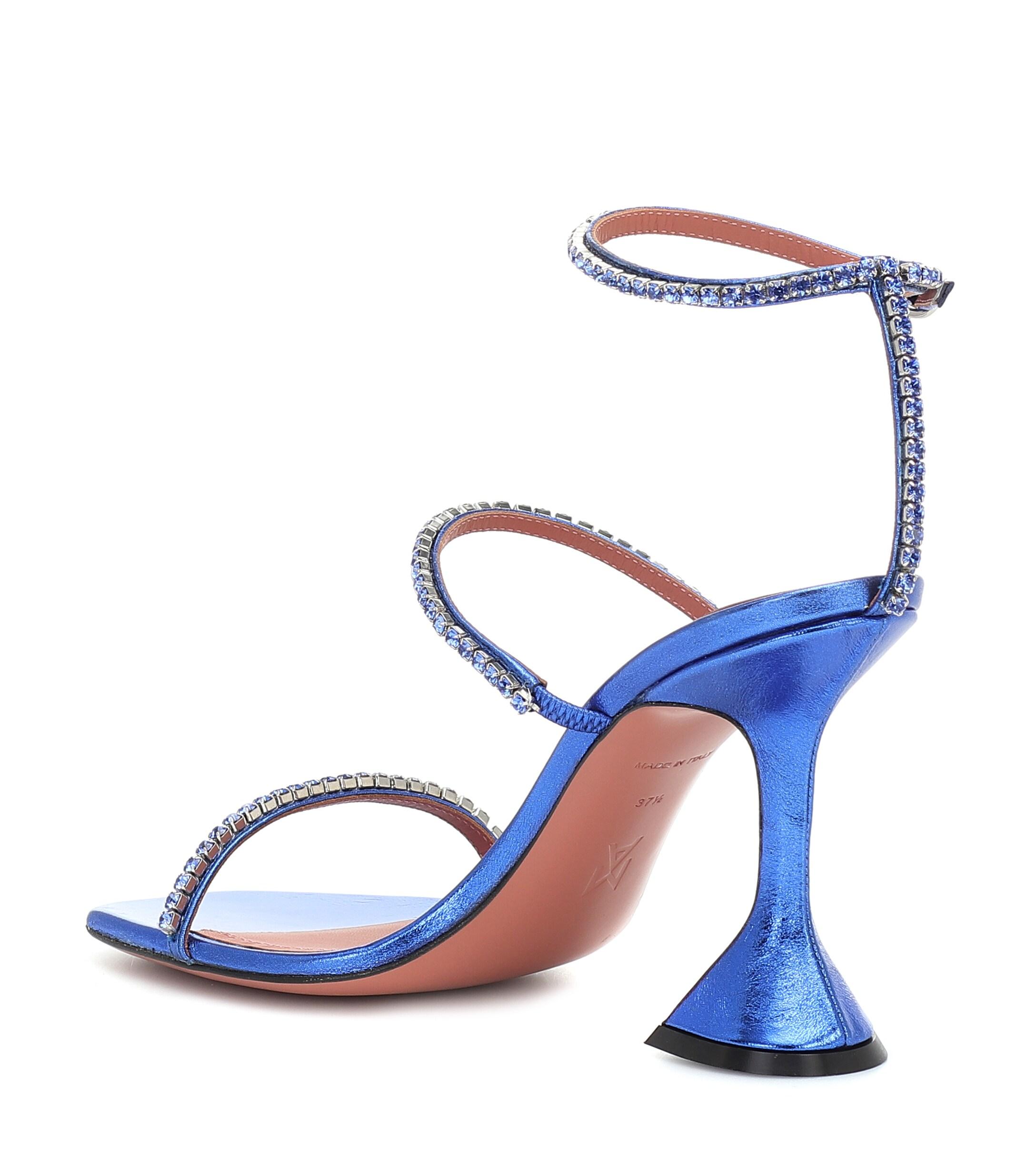 amina muaddi blue heel