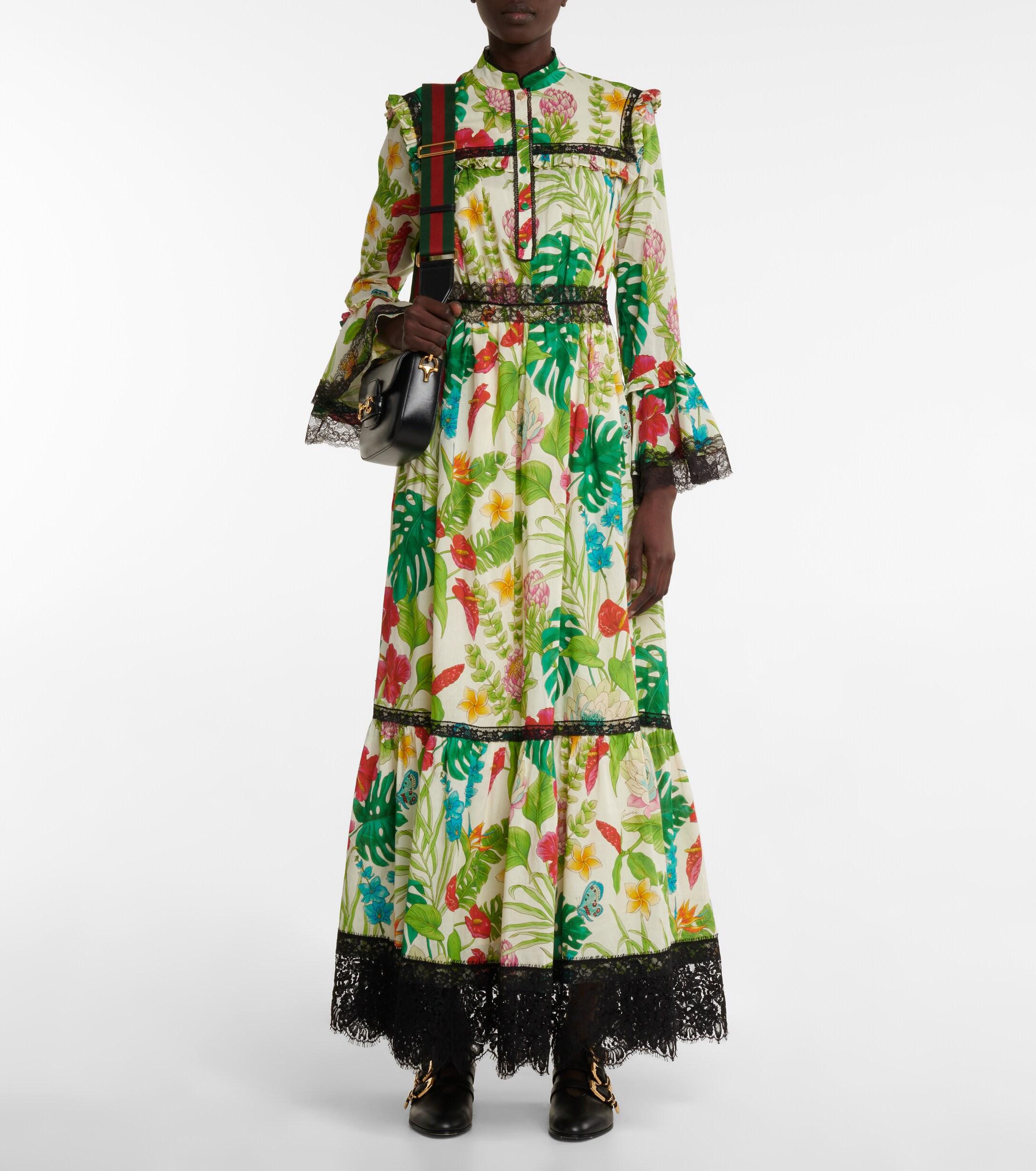 Gucci floral maxi dress hotsell