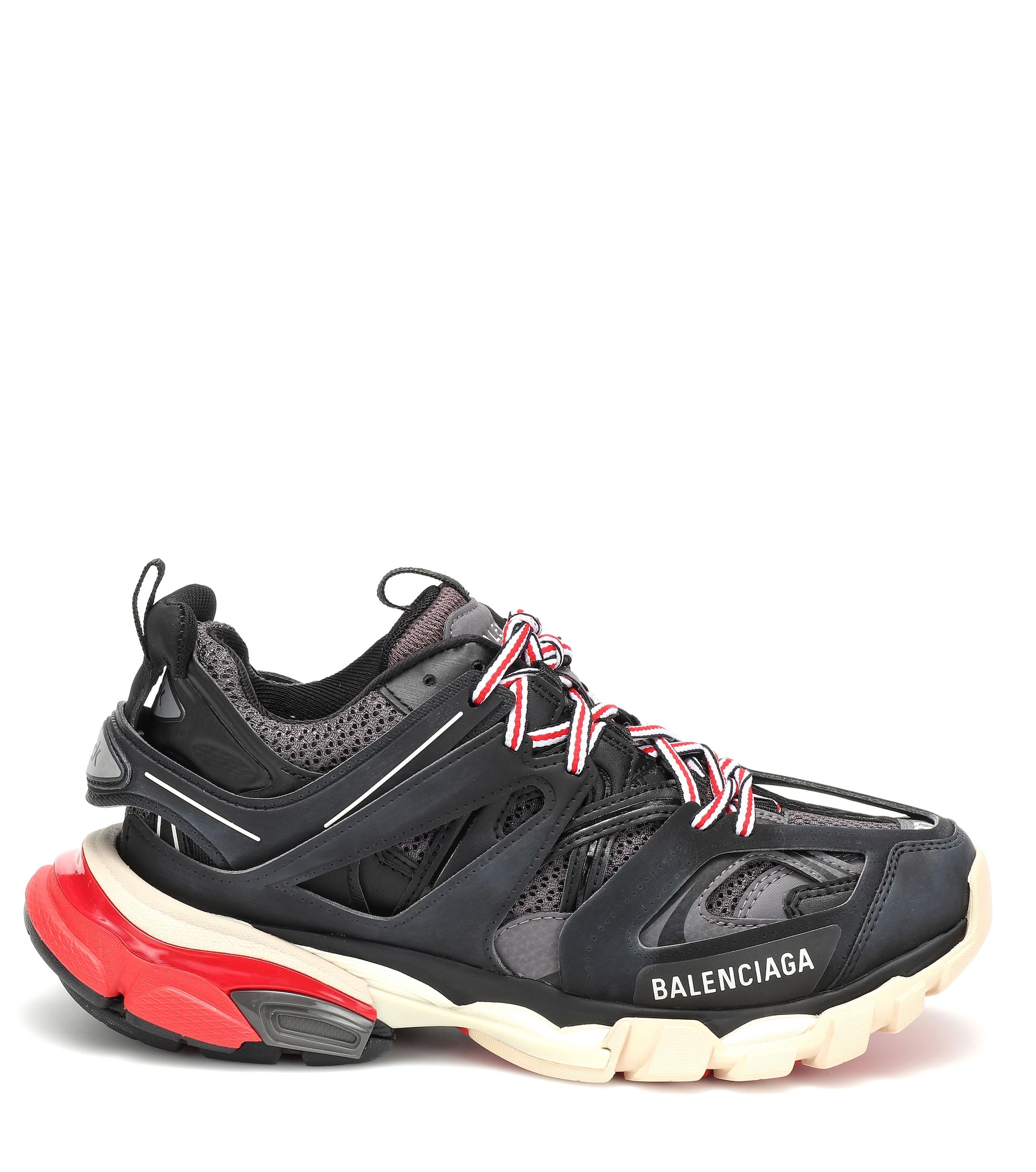 Balenciaga Black & Red Track Sneakers | Lyst