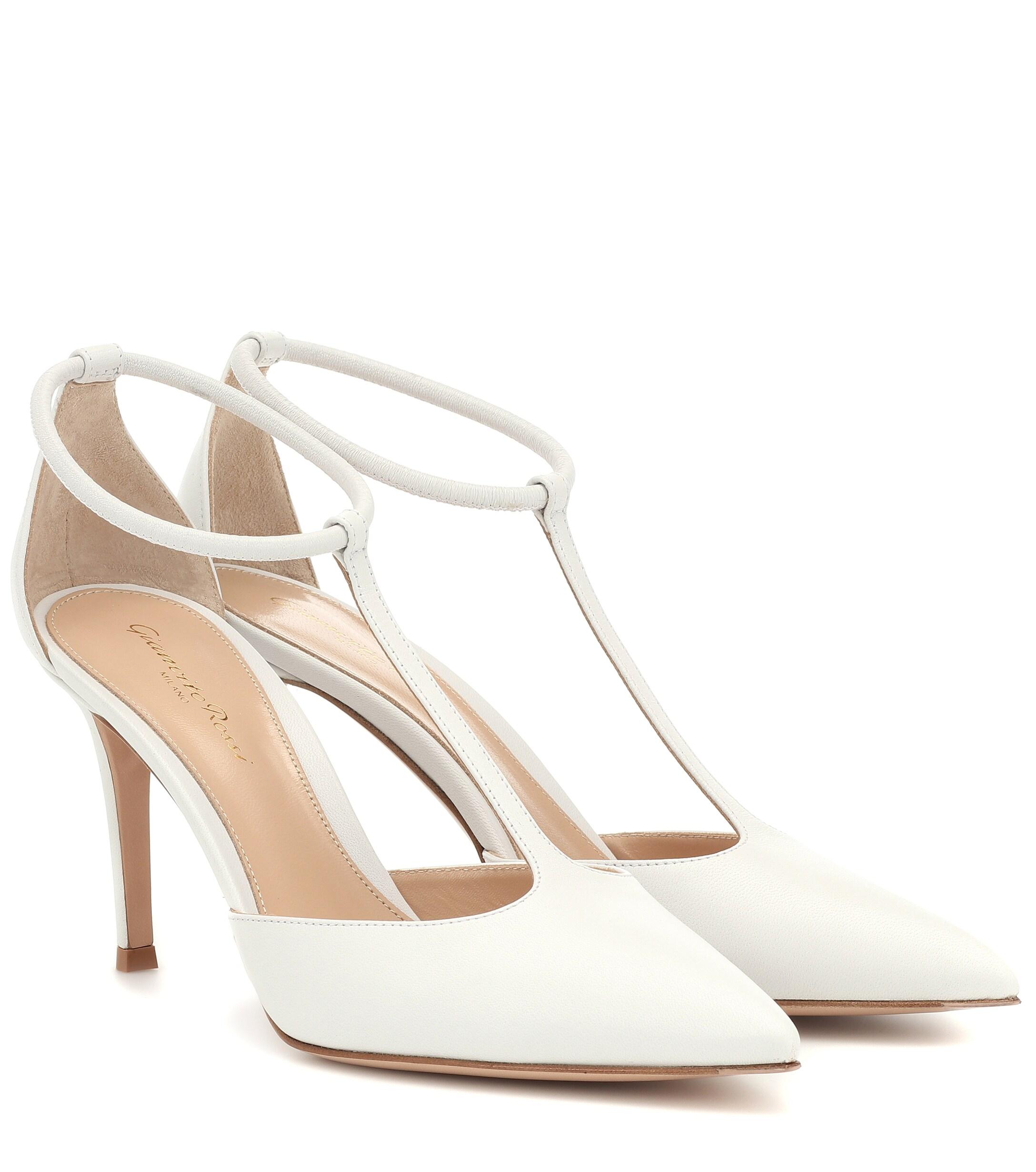Gianvito Rossi Cheryl 85 Leather Pumps in White - Lyst