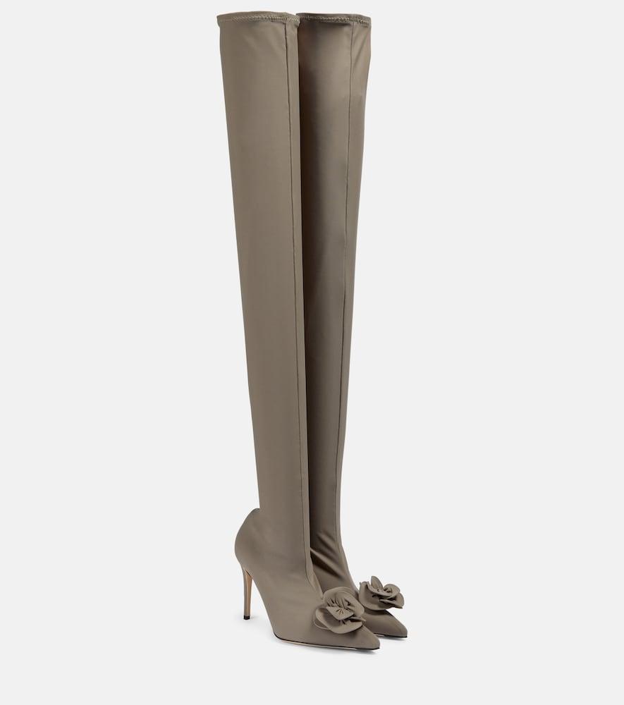 Victoria Beckham Applique Over-the-knee Boots in Brown | Lyst