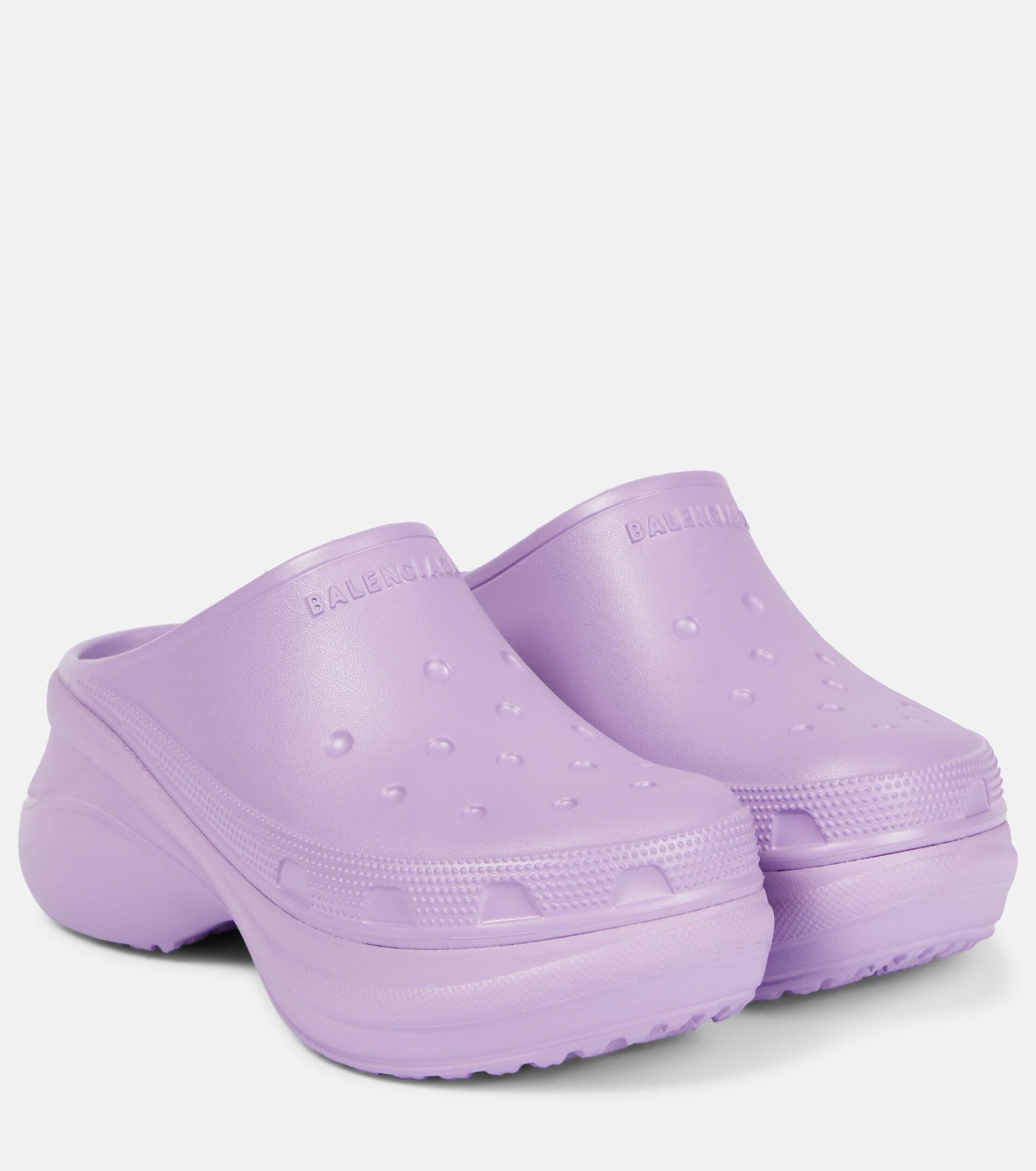 Balenciaga X Crocs Platform Slides in Purple | Lyst