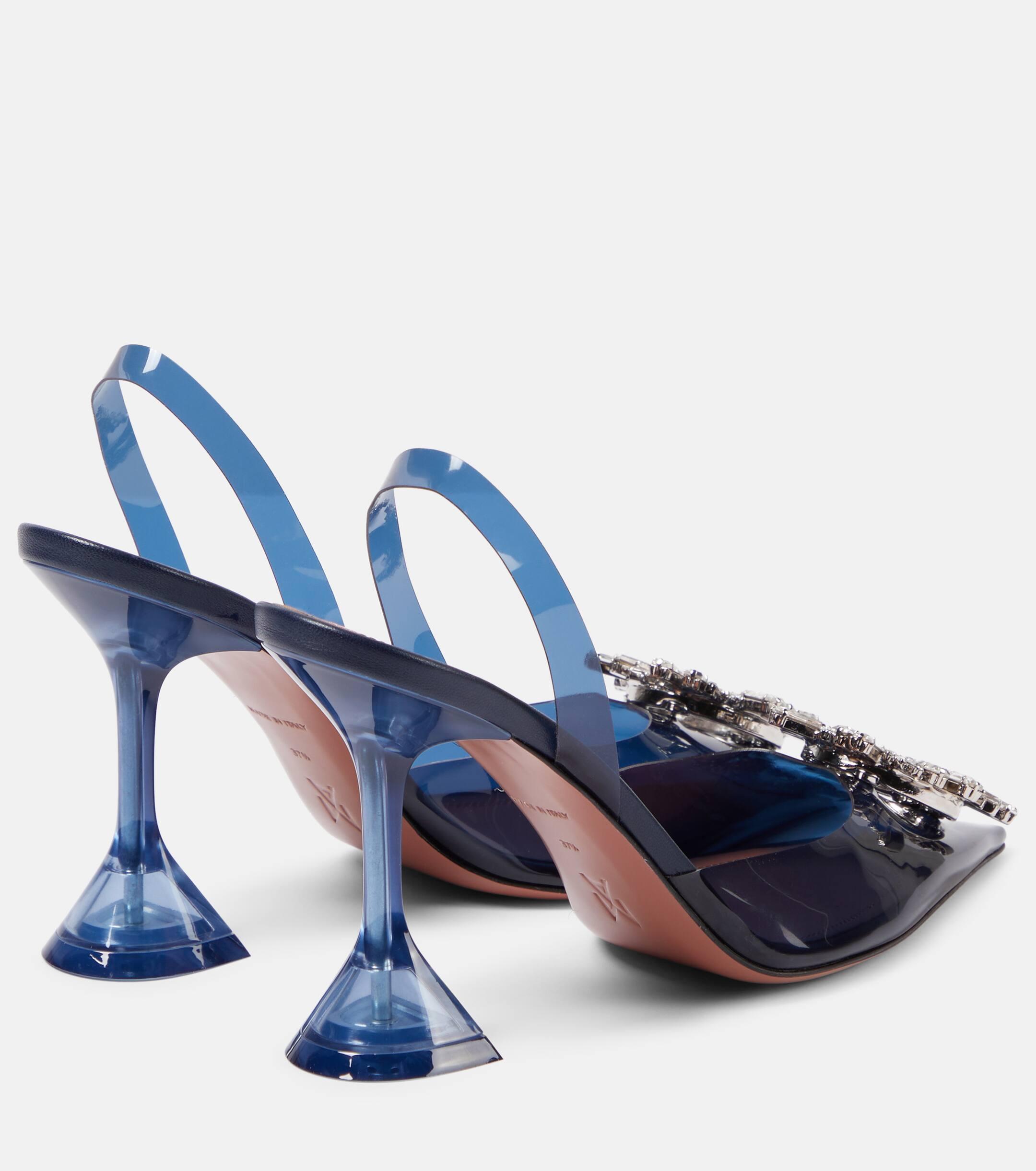 AMINA MUADDI Begum Embellished Pvc Slingback Pumps in Blue Lyst UK