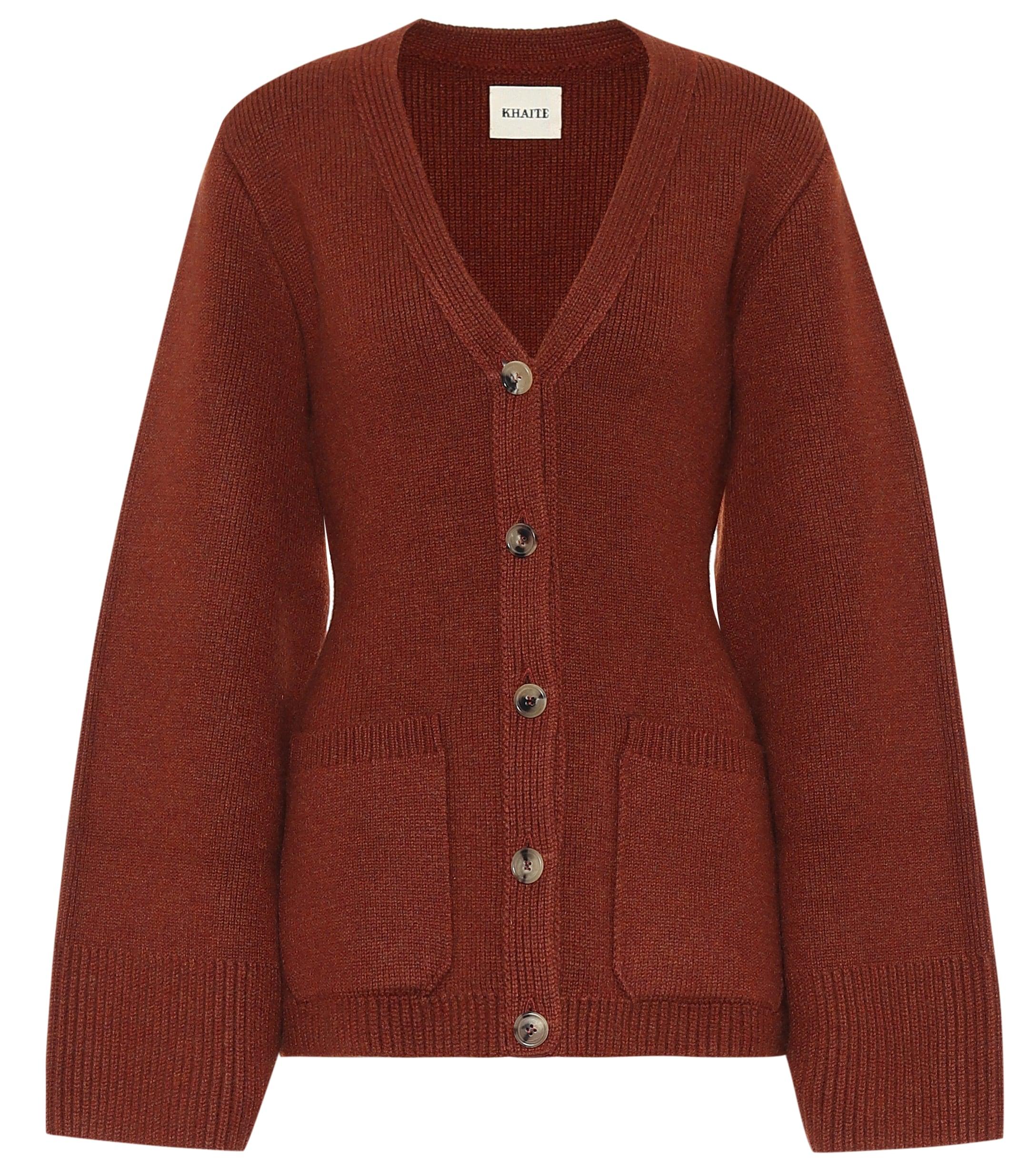Khaite Lucy Stretch-cashmere Cardigan in Red - Lyst