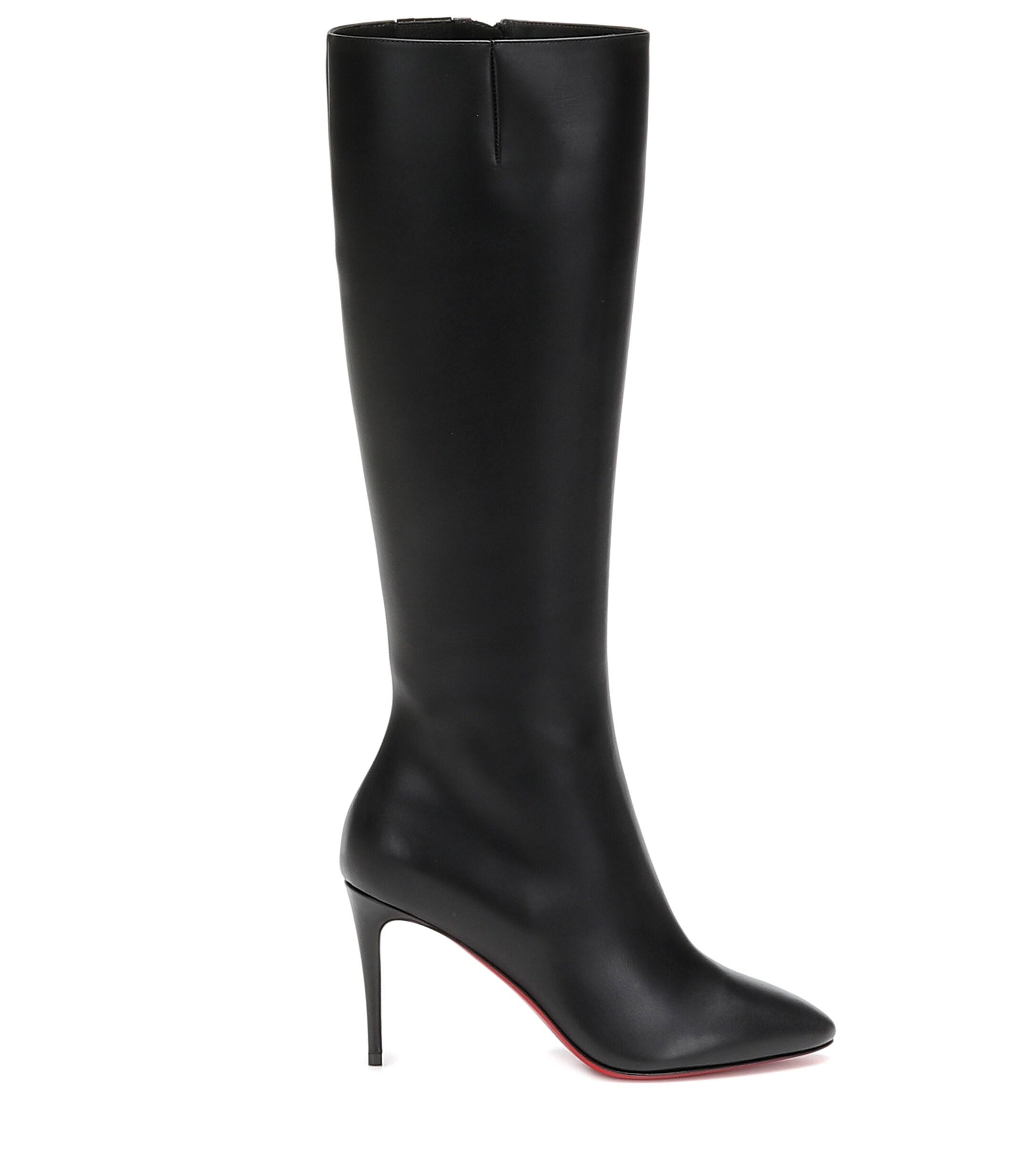 Christian Louboutin Eloise 85 Knee-high Leather Boots in Black - Lyst