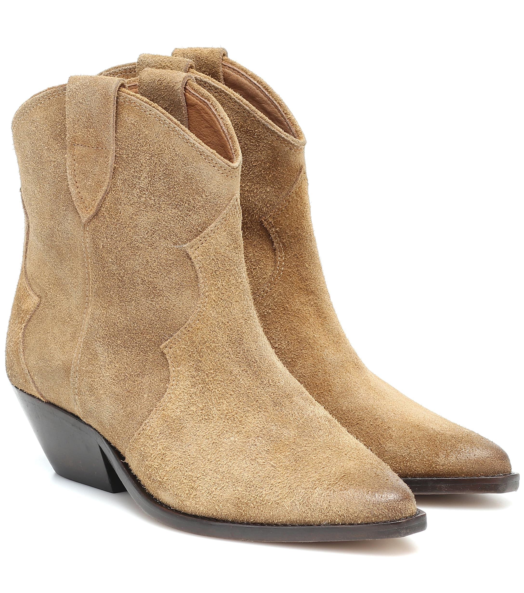 Isabel Marant Dewina Suede Ankle Boots in Brown - Lyst