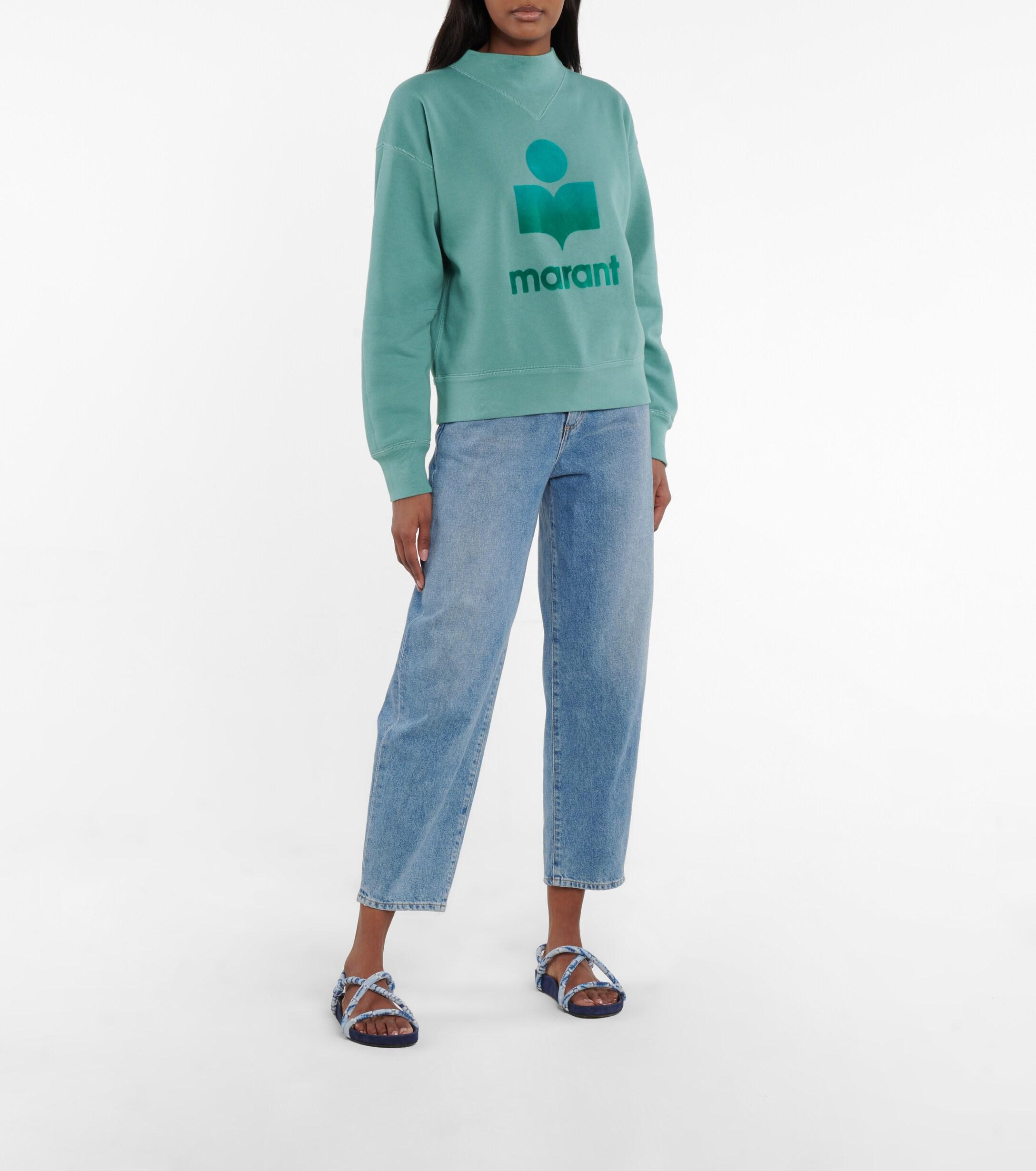 Étoile Isabel Marant Moby Cotton-blend Sweatshirt in Green | Lyst