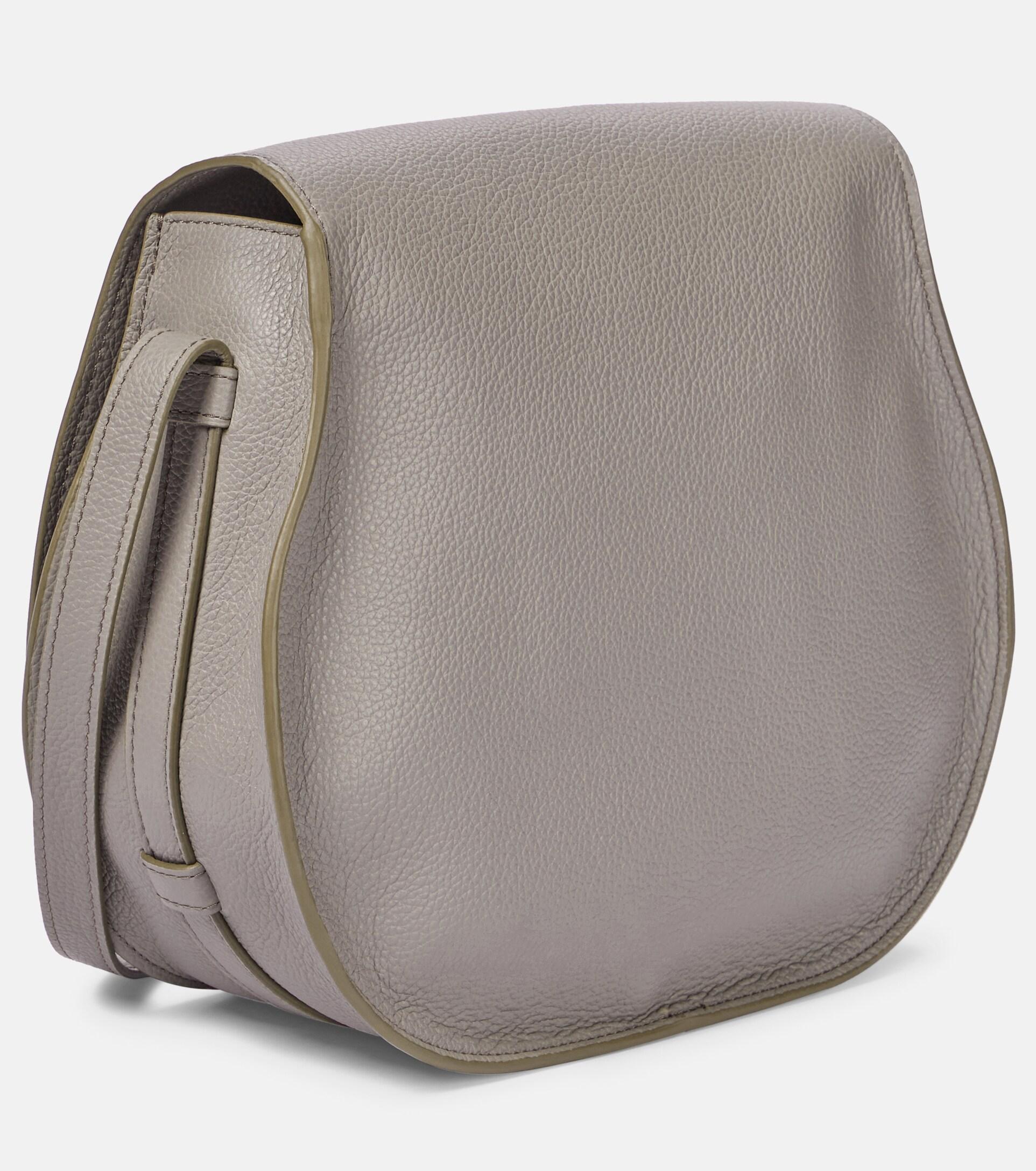 Chloé Marcie Medium Leather Crossbody Bag in Gray
