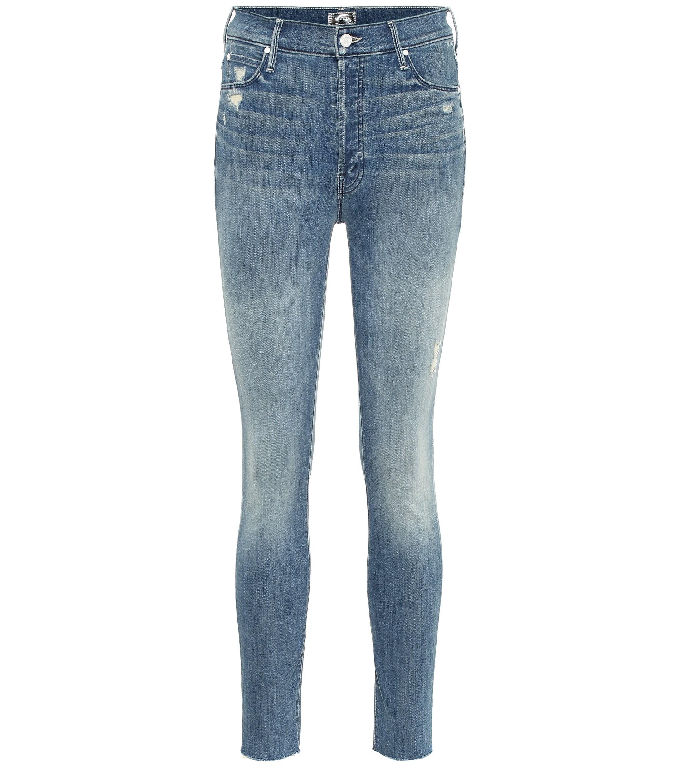 Mother Denim Stunner High-rise Skinny Jeans in Blue - Lyst