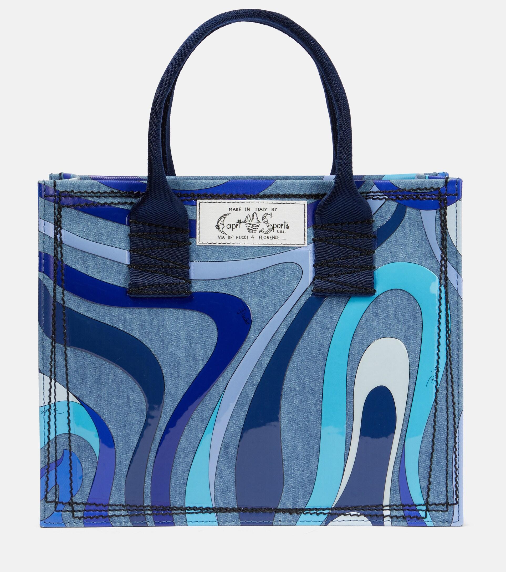 Emilio Pucci Lavender Canvas Long Fringed Satchel Bag