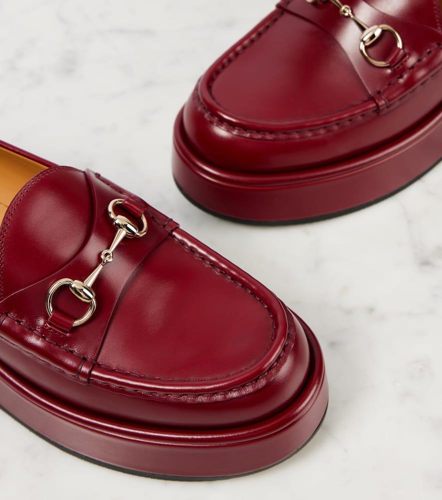 Gucci Horsebit Leather Platform Loafers in Red Lyst