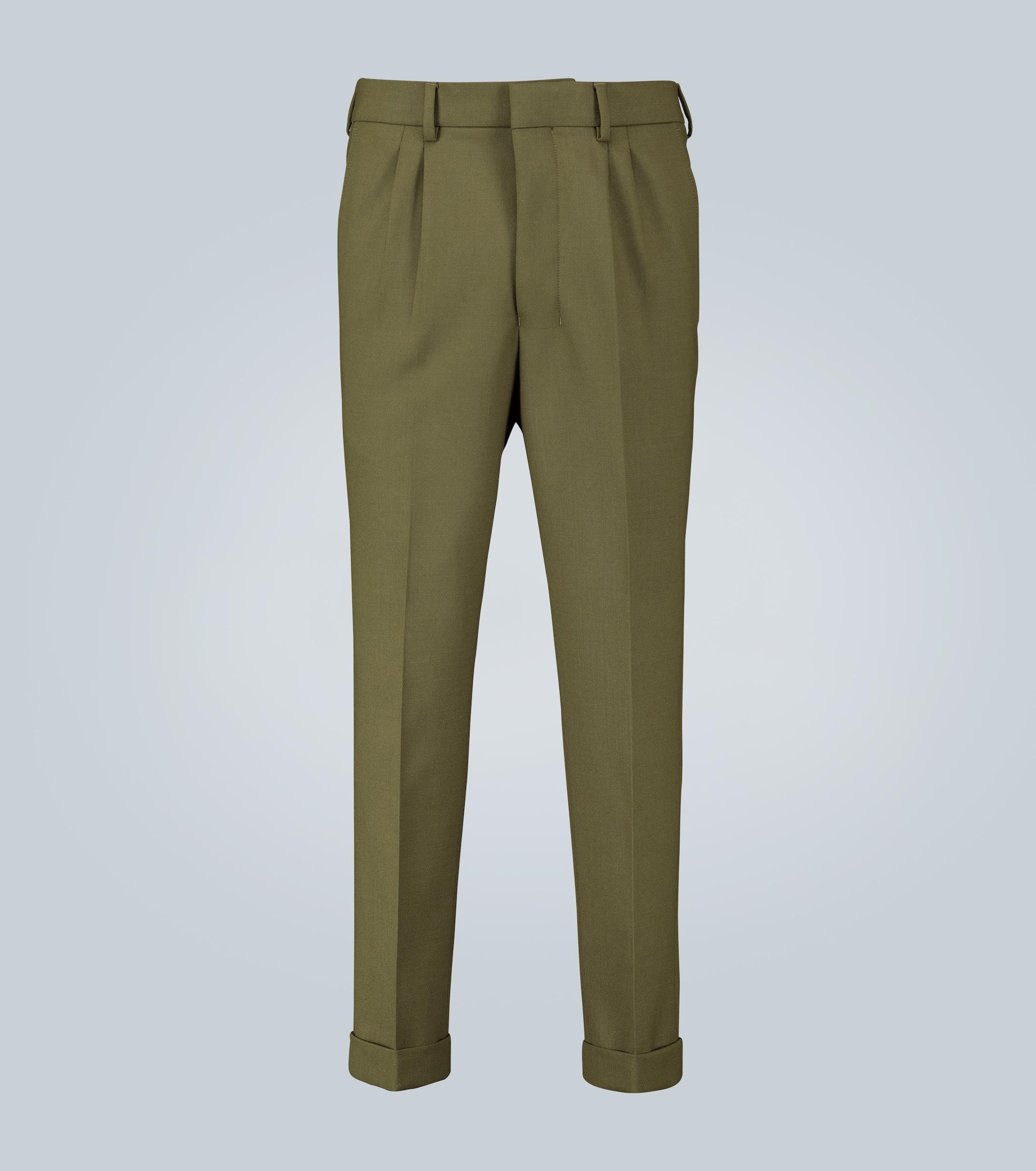 green tapered pants