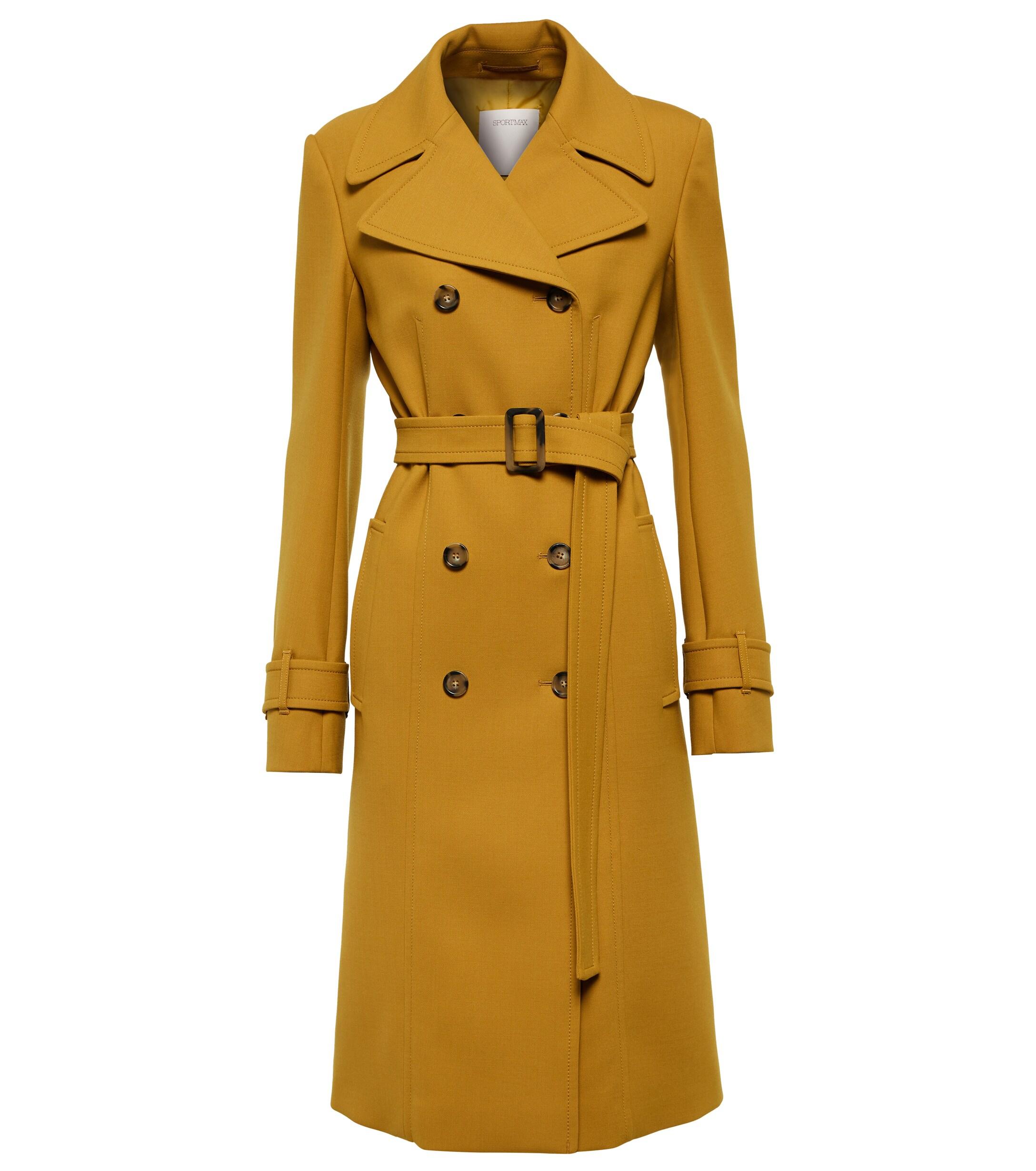 Sportmax Pavidi Wool-blend Coat in Yellow | Lyst UK