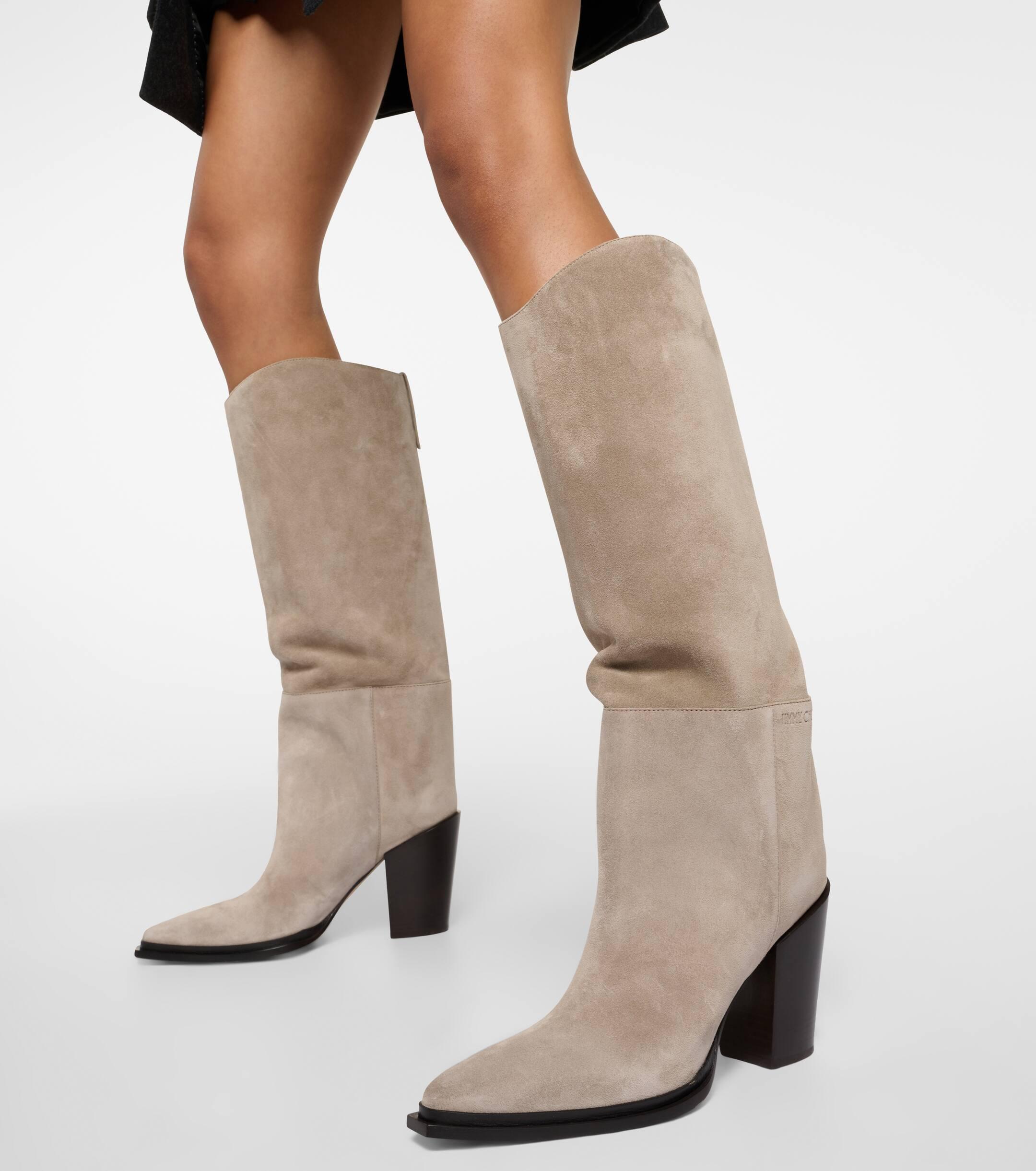 Jimmy Choo Cece 80 Suede Knee High Boots in Natural Lyst Canada