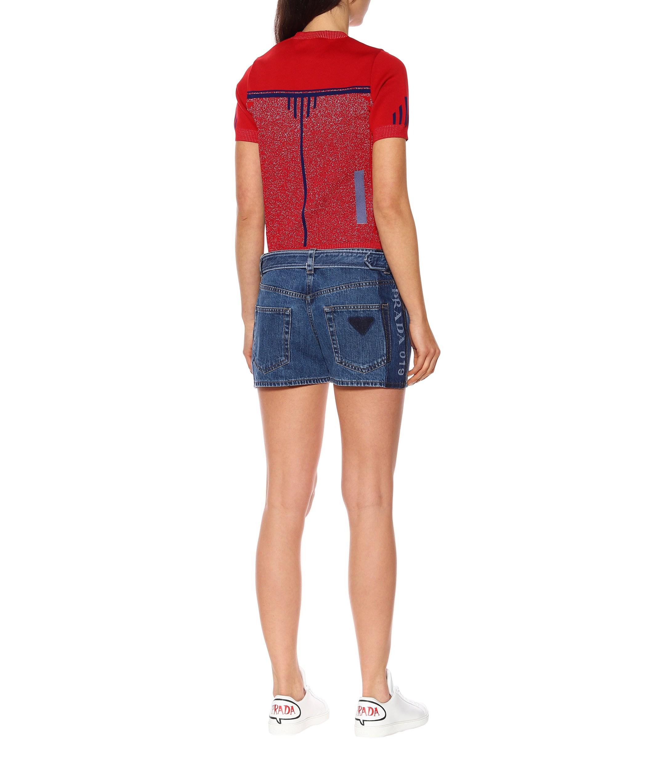 prada shorts and t shirt set