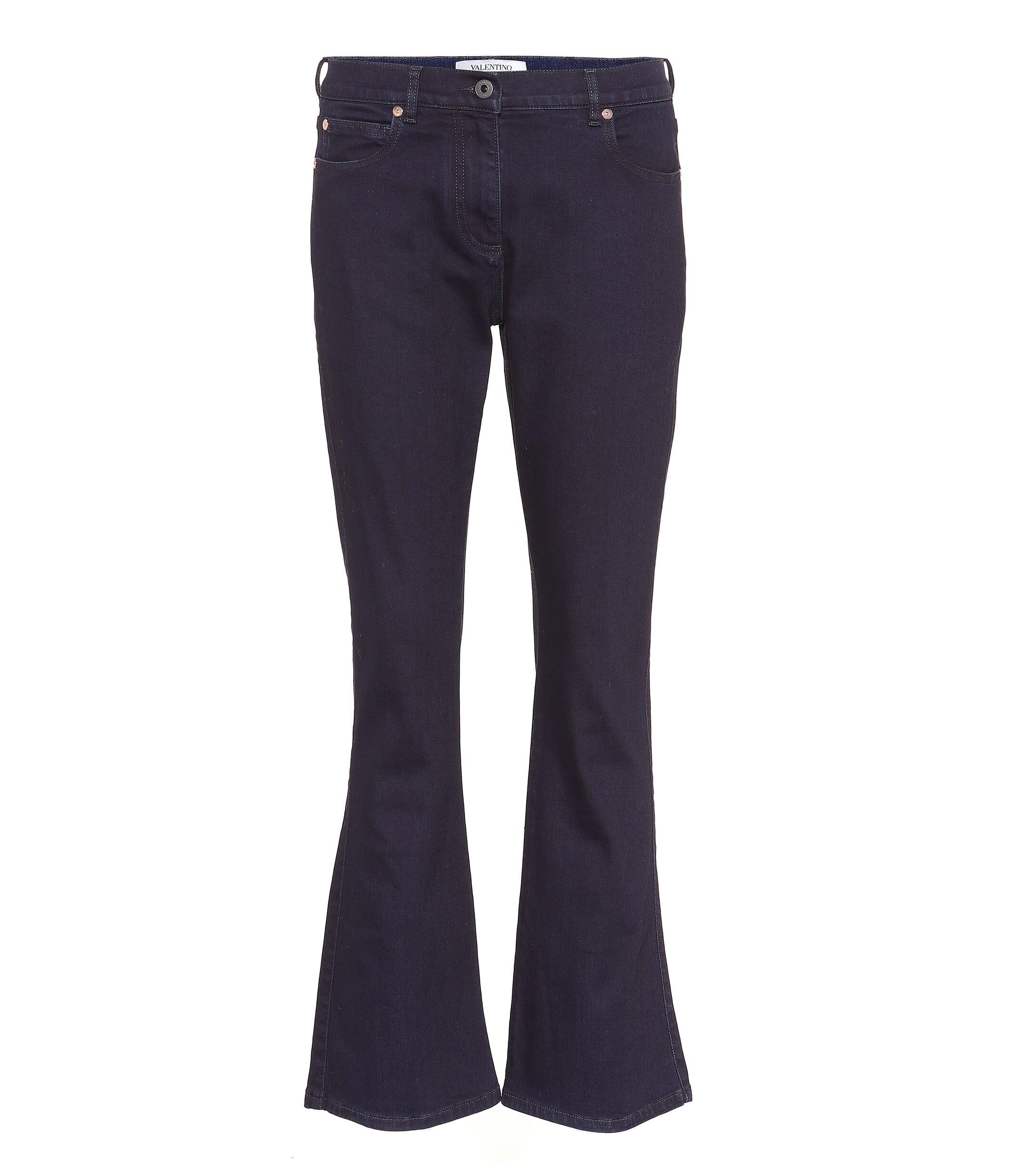 Valentino Denim Mid-rise Flared Jeans in Blue - Lyst