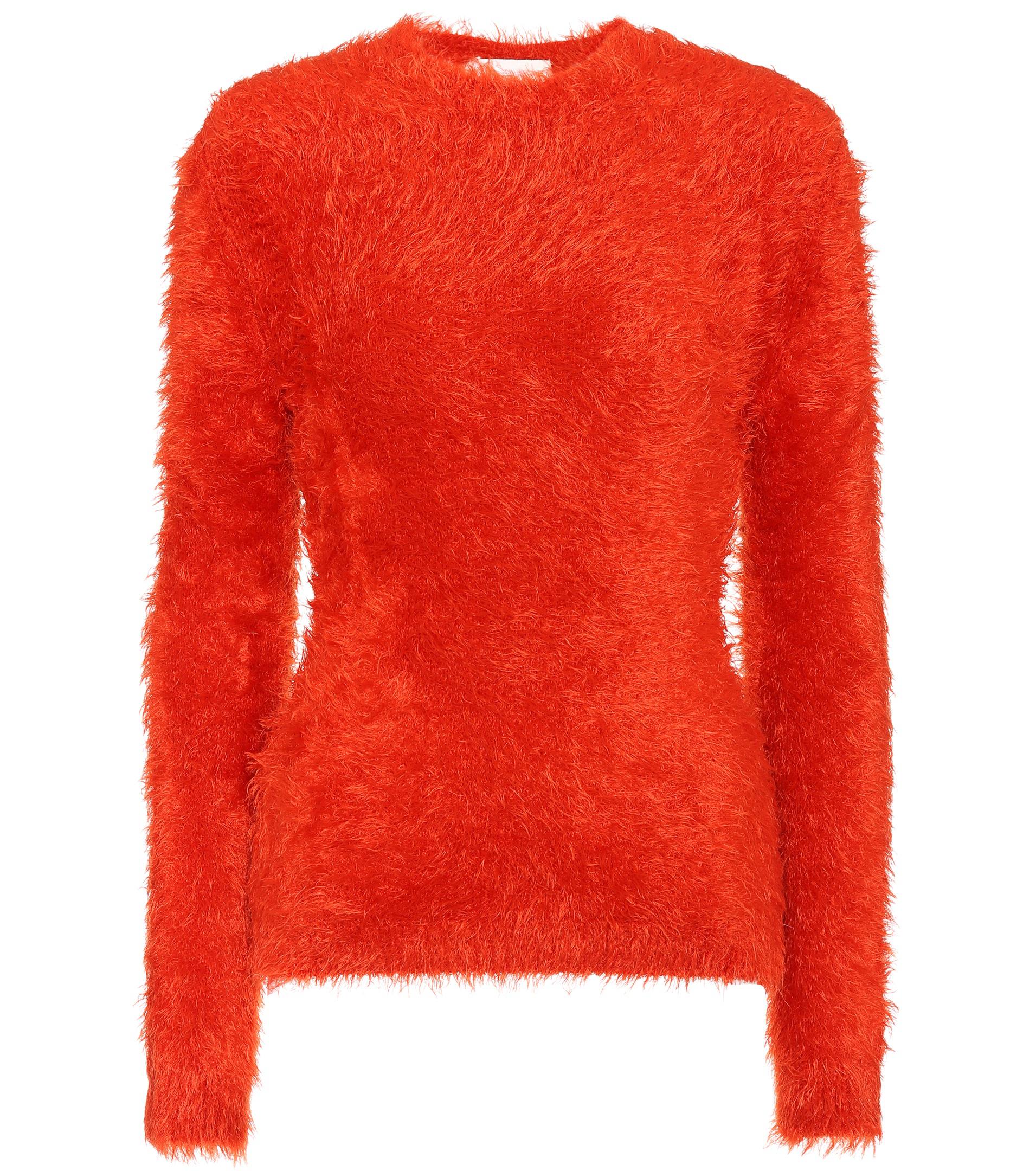 Marni Faux-fur Sweater in Orange - Lyst