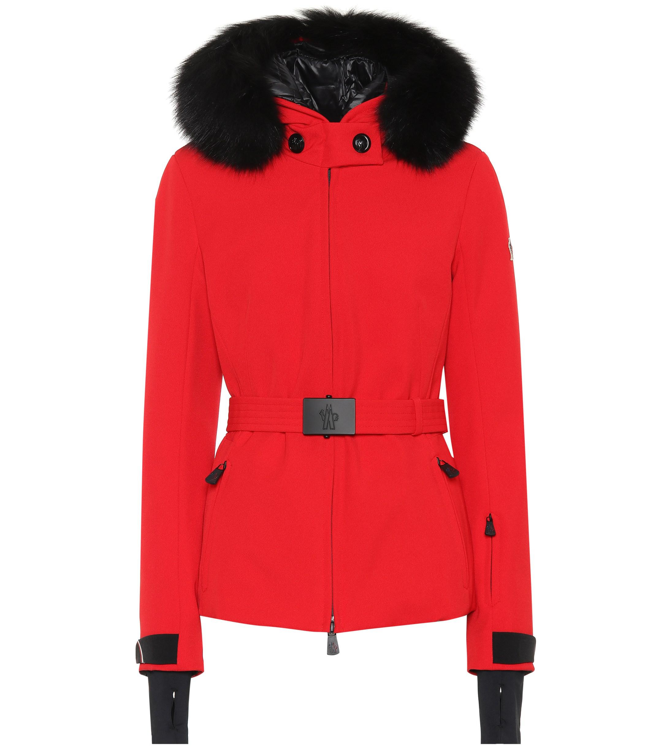 3 MONCLER GRENOBLE Bauge Fur-trimmed Down Ski Jacket in Red | Lyst