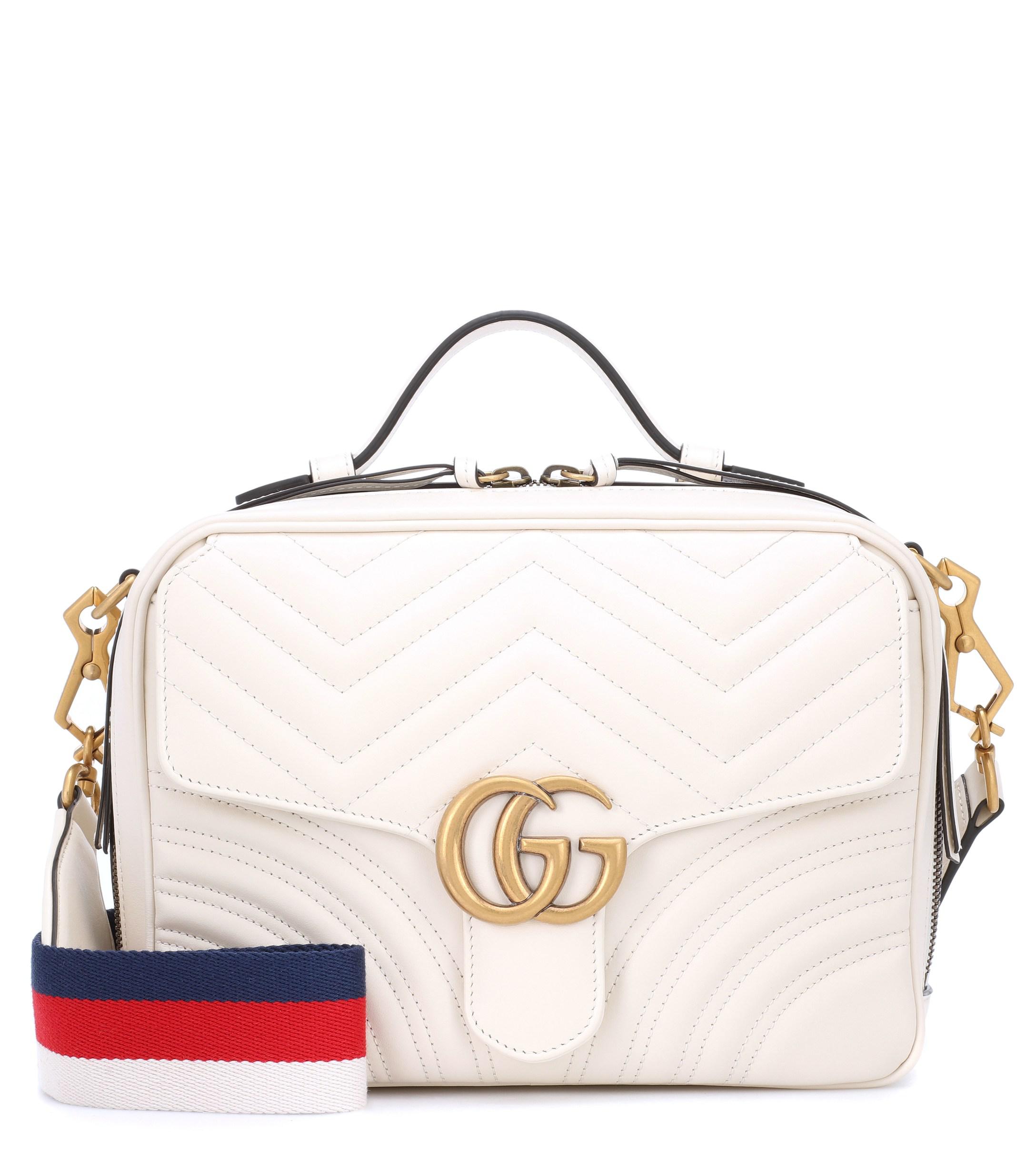 Gucci Leather GG Marmont Small Shoulder Bag in m.wh,m.wh,m.w.h.r.m (White) - Save 6% - Lyst