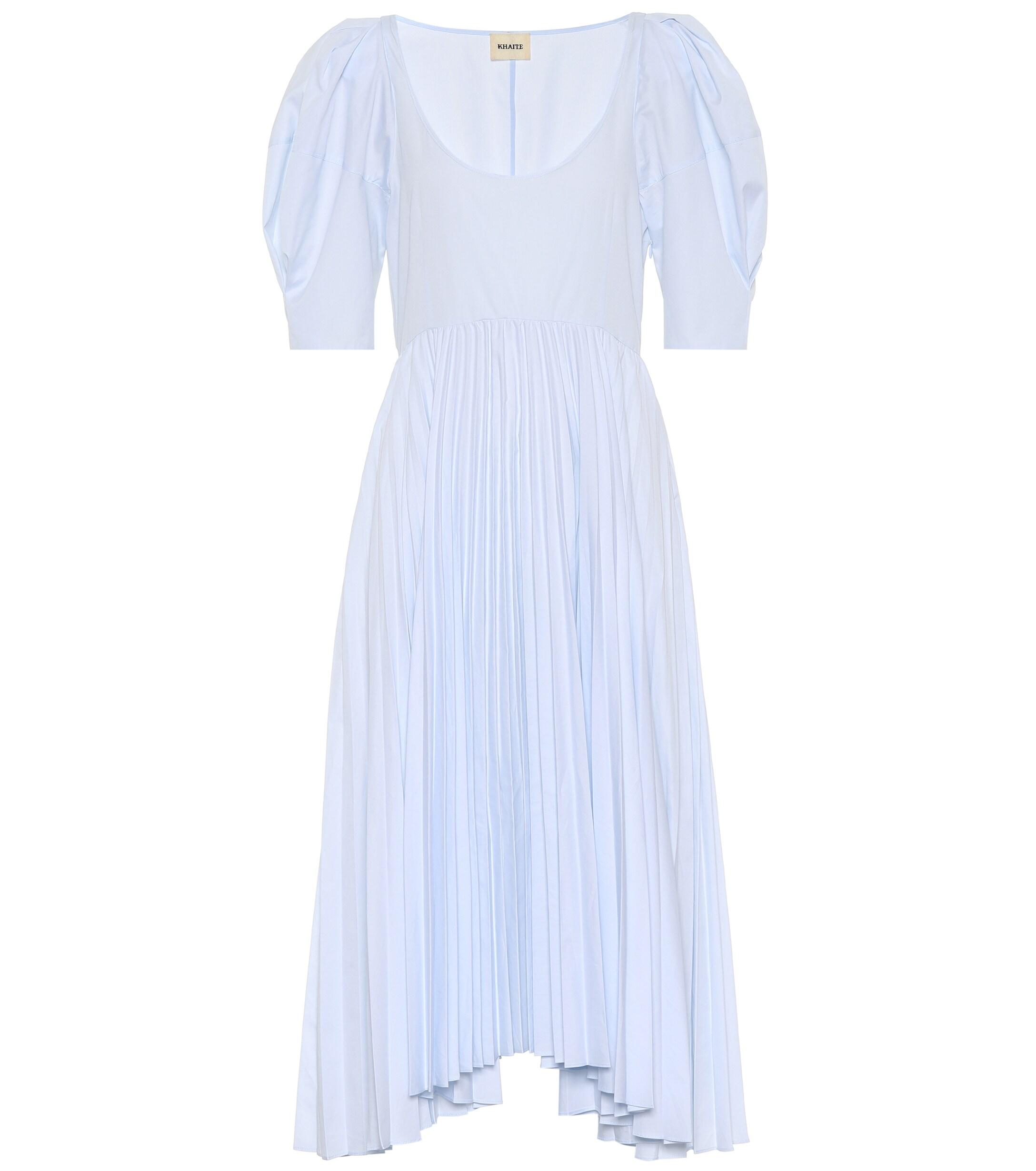 Khaite Caitlin Cotton Poplin Dress in Light Blue (Blue) Lyst