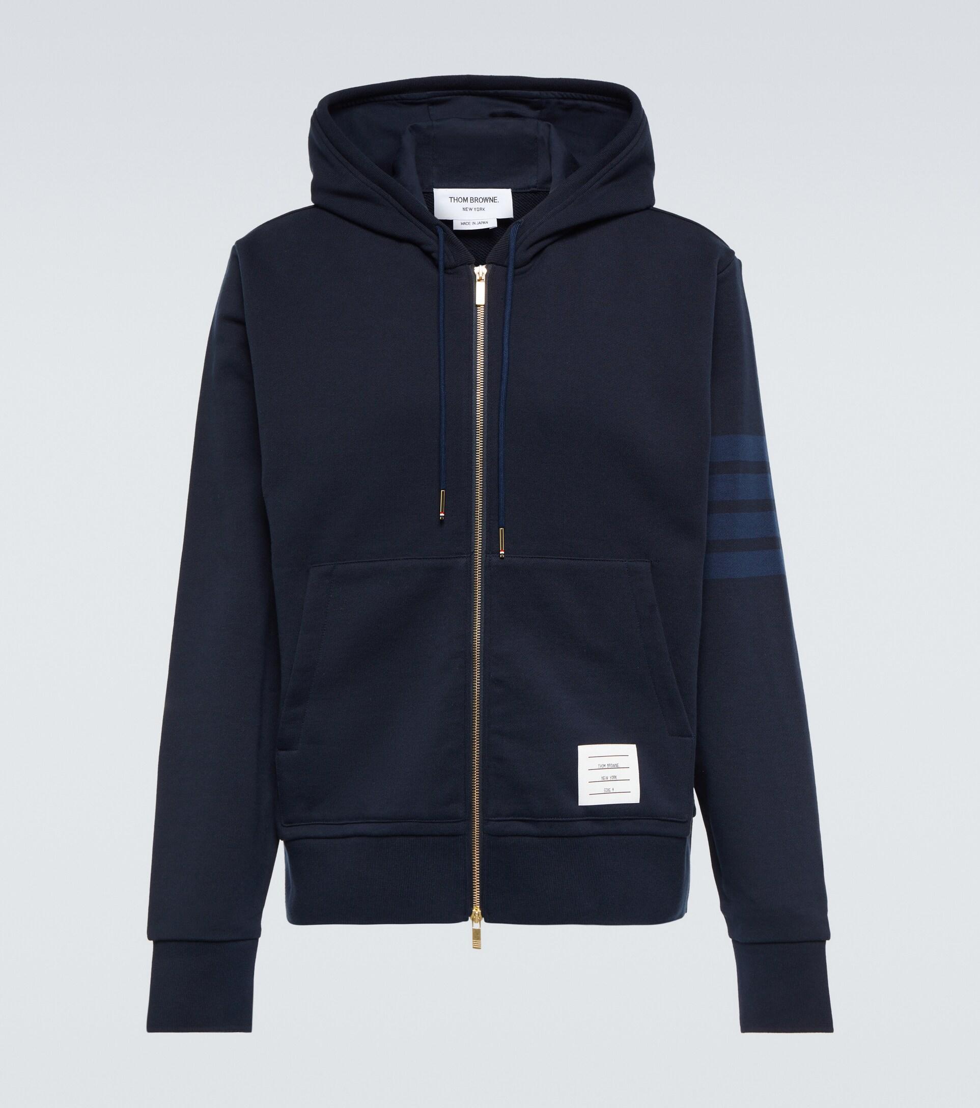 Thom Browne Cotton Jersey Zipped Hoodie 