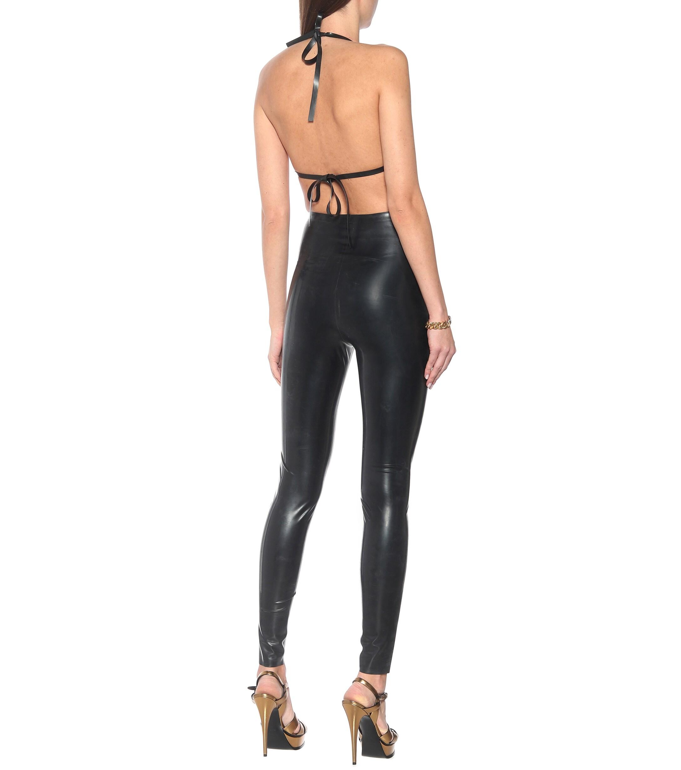 Saint Laurent Rubber Latex Bikini Top in Black | Lyst