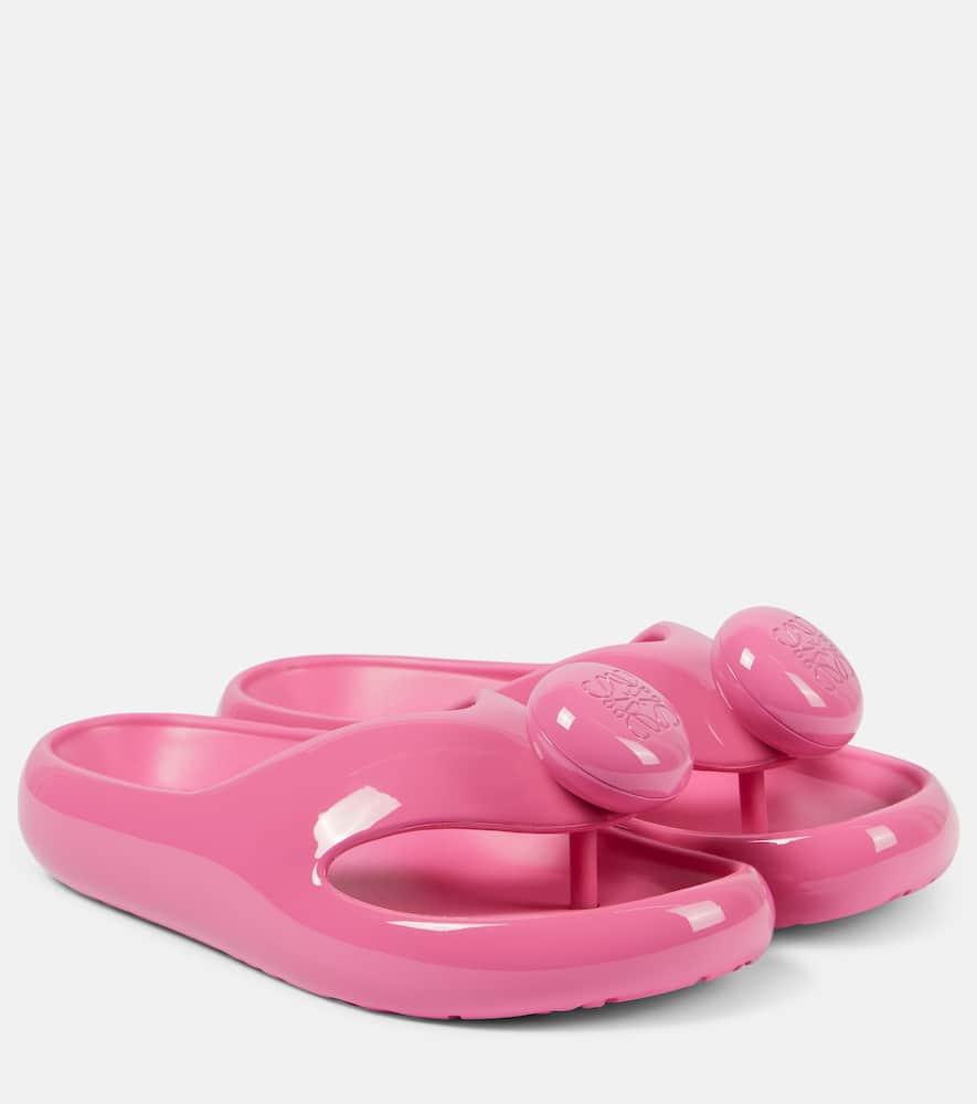 LOEWE★Paula's Ibiza Foam Pebble装飾ラバースライド Paula's Ibiza Foam Pebble PVC slides in black - Loewe