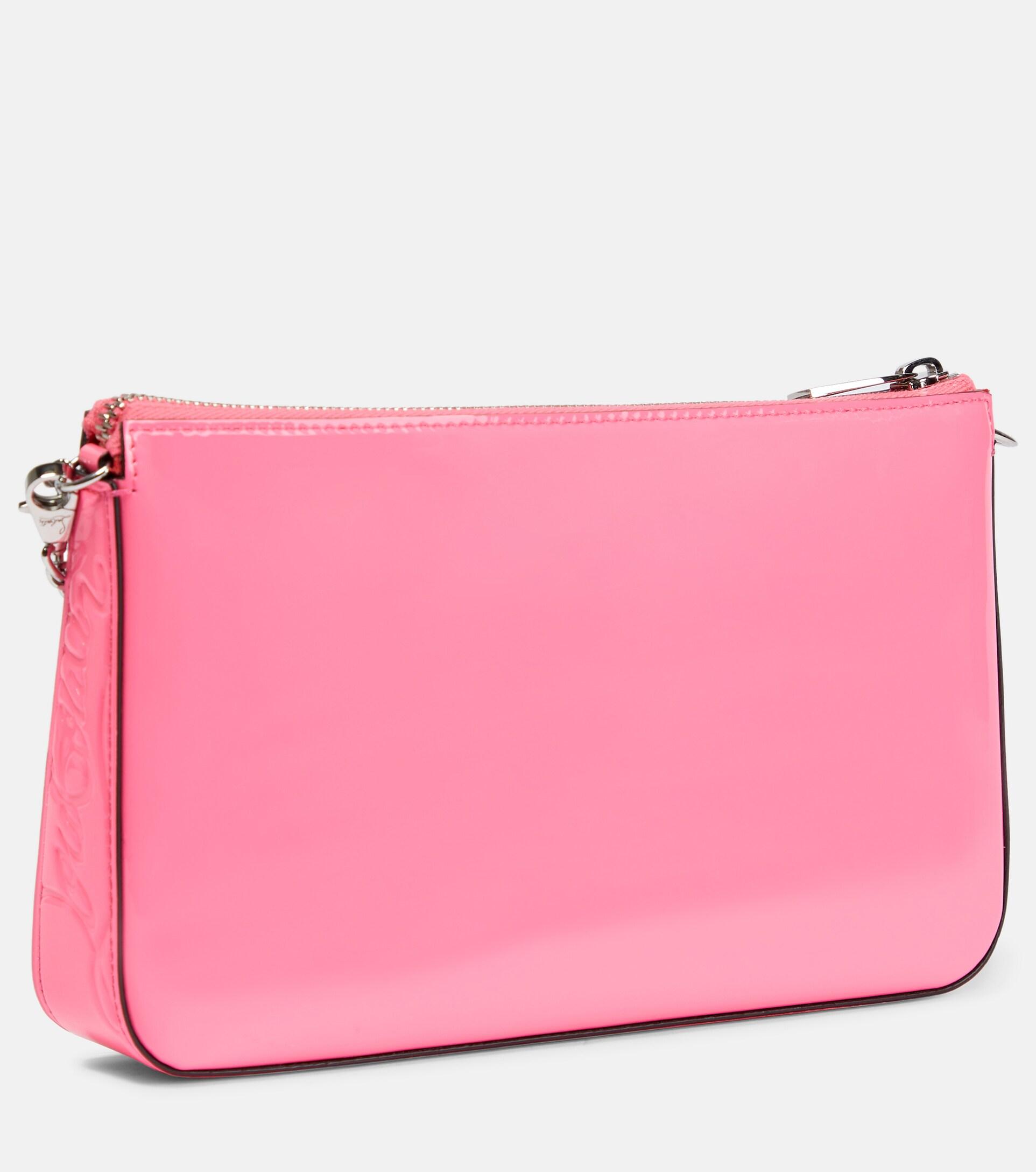 Christian Louboutin - Authenticated Clutch Bag - Patent Leather Pink Plain for Women, Good Condition