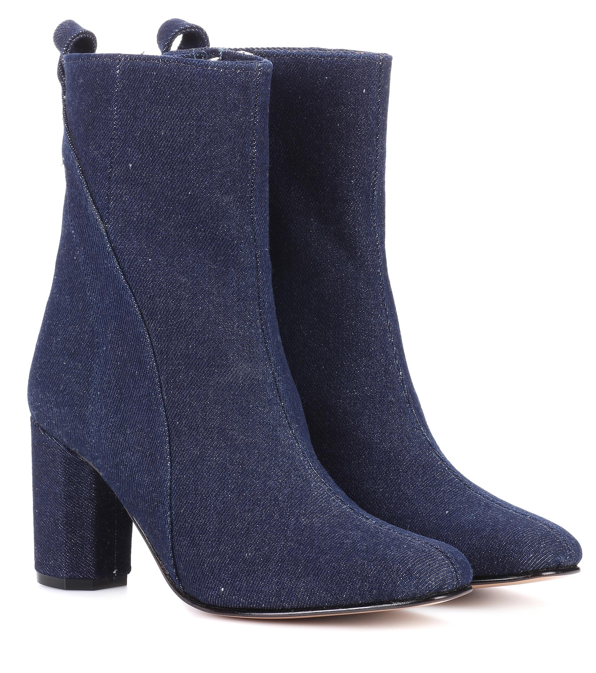 denim ankle boots women's