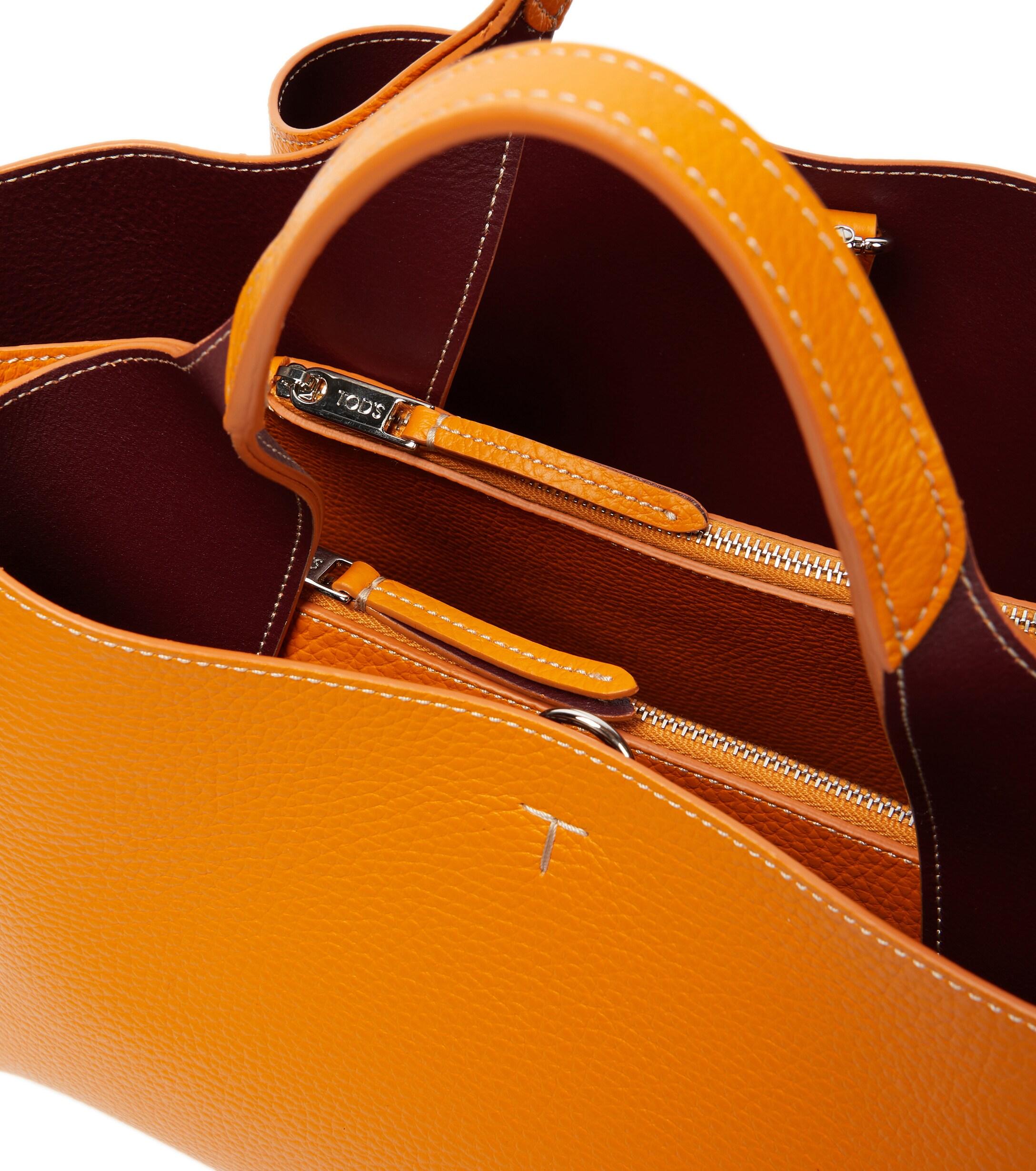 Tod's Mini Leather Tote Bag in Orange | Lyst