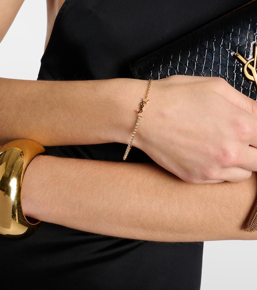 ★Saint Laurent★ Cassandre Chunky Rhinestone Charm Bracelet CASSANDRE charm bracelet in metal and rhinestone | Saint