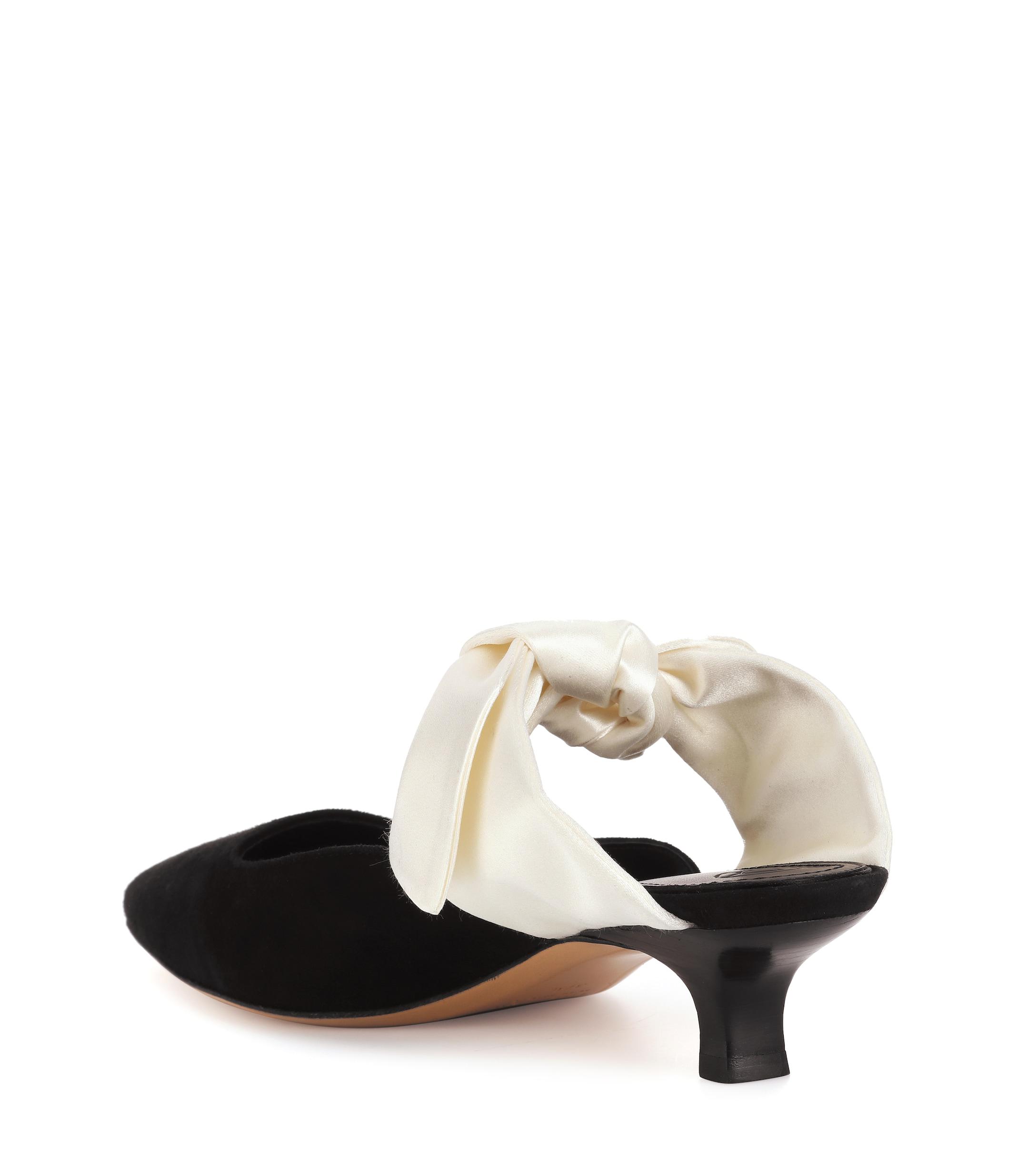 the row coco suede and satin mules