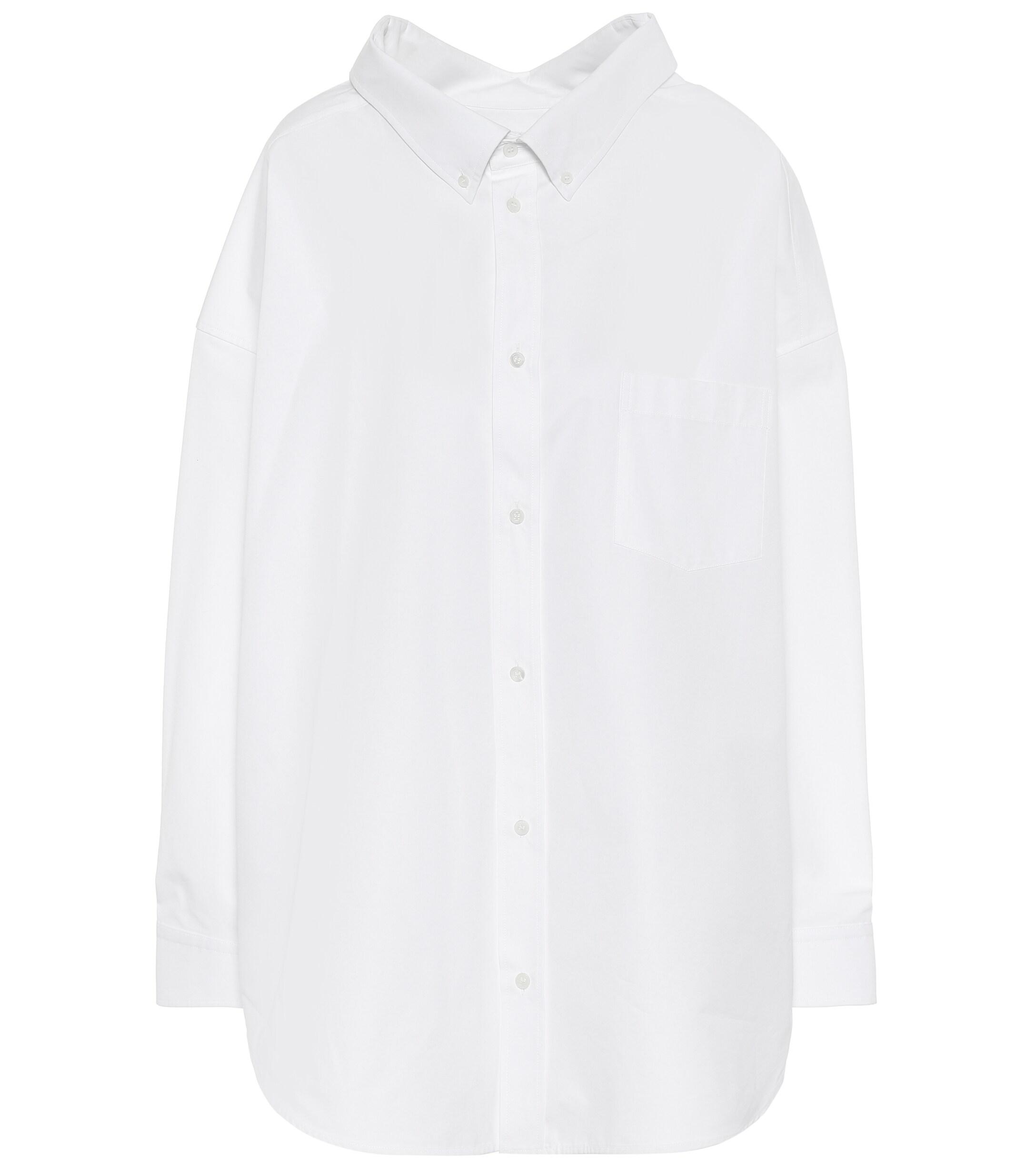 Balenciaga Swing Oversized Cotton-poplin Shirt in White - Lyst