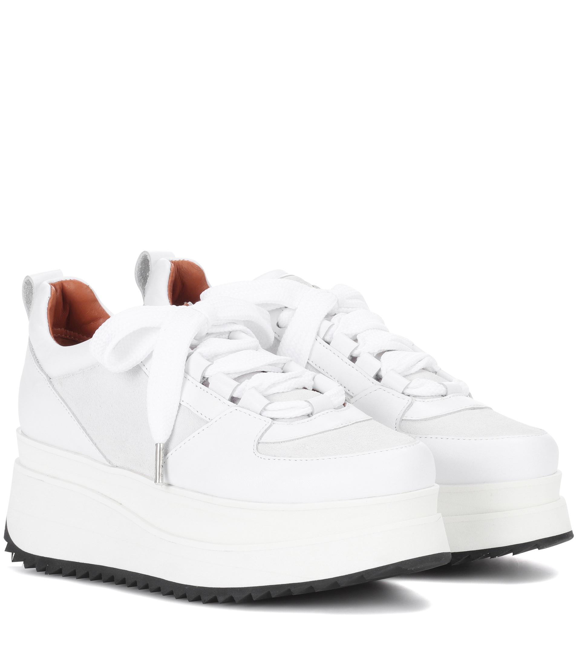 Ganni Naomi Leather Platform Sneakers in White Lyst Australia
