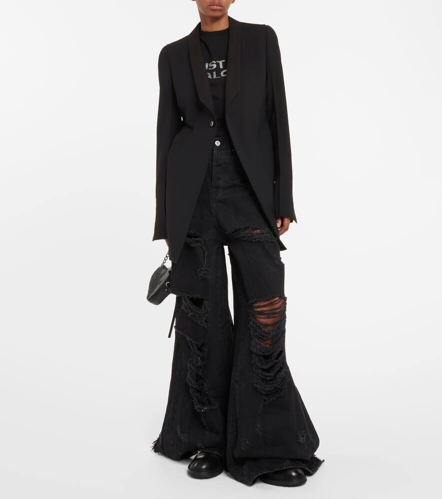 Vetements Distressed Wide-Leg Jeans in Black | Lyst