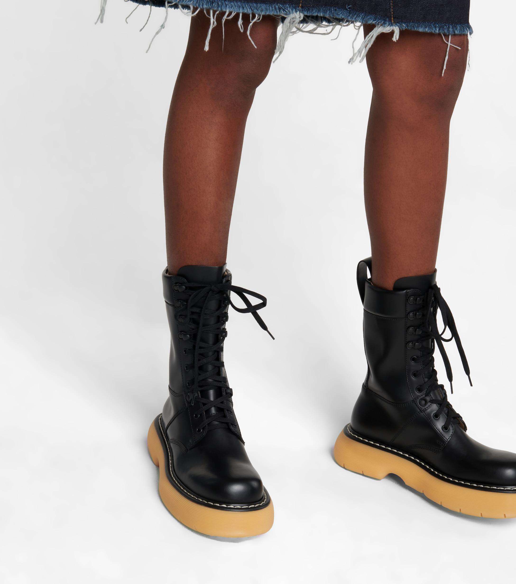 Bottega The Bounce Leather Combat Boots in Black Lyst