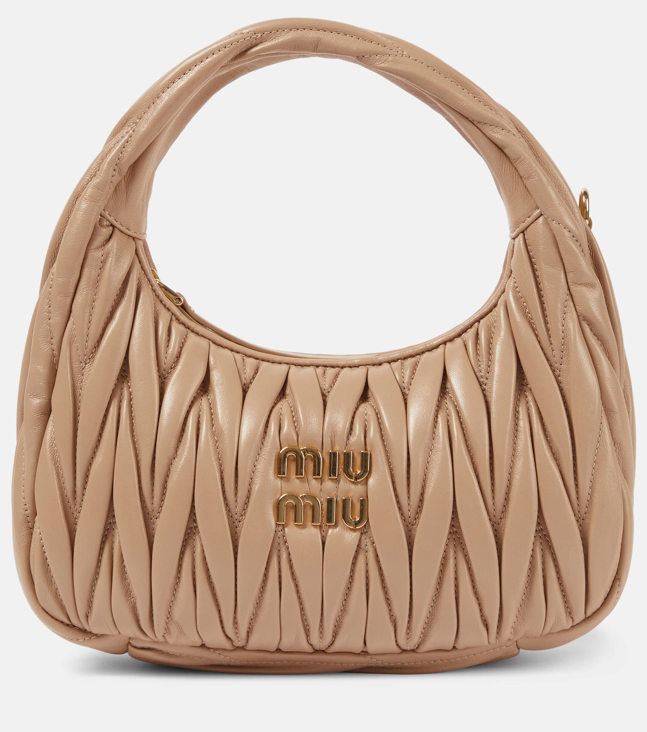 Miu Miu Wander Matelasse Leather Shoulder Bag in Brown Lyst UK