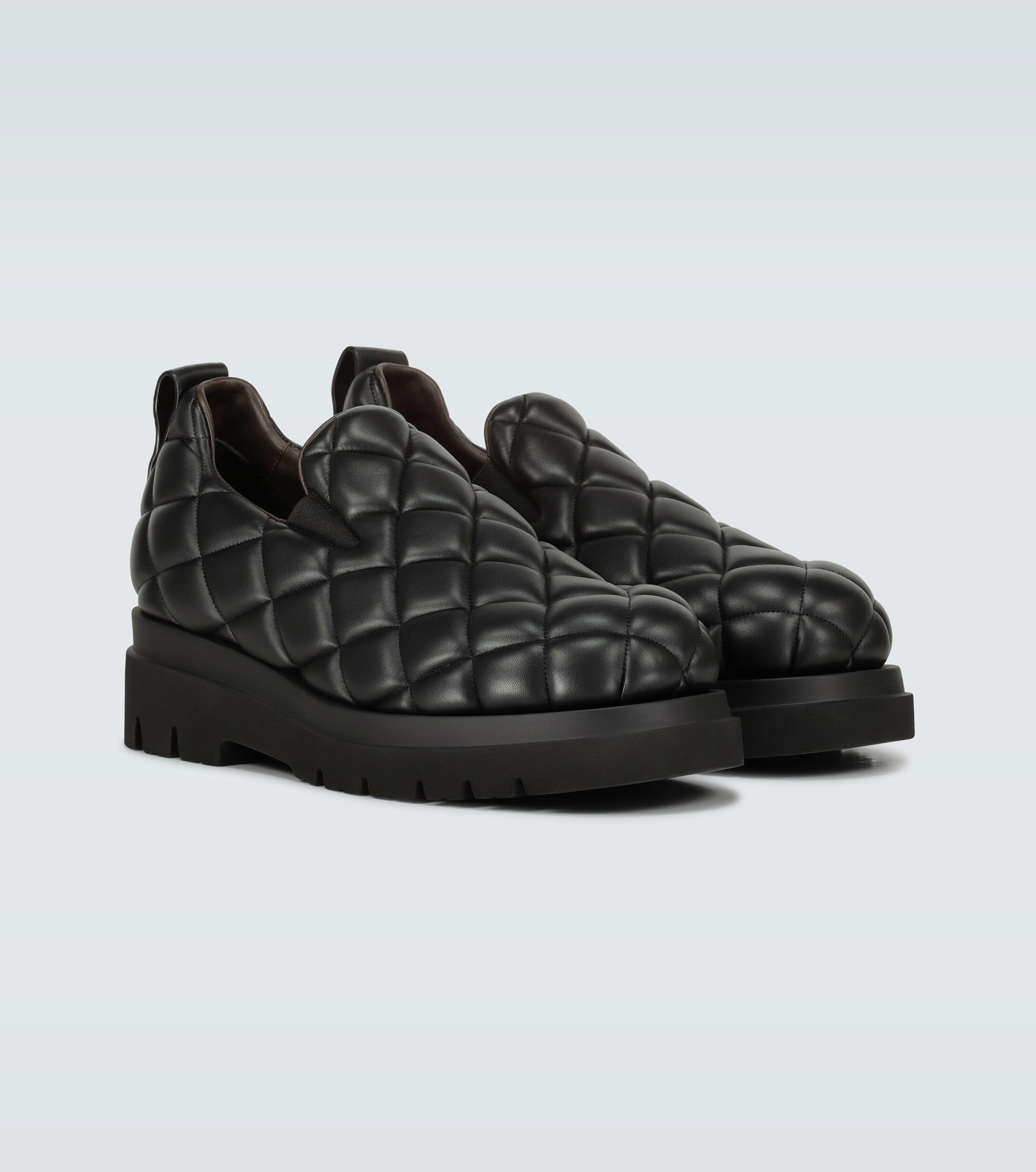 Bottega Veneta Quilted Leather Shoes in Black for Men - Lyst