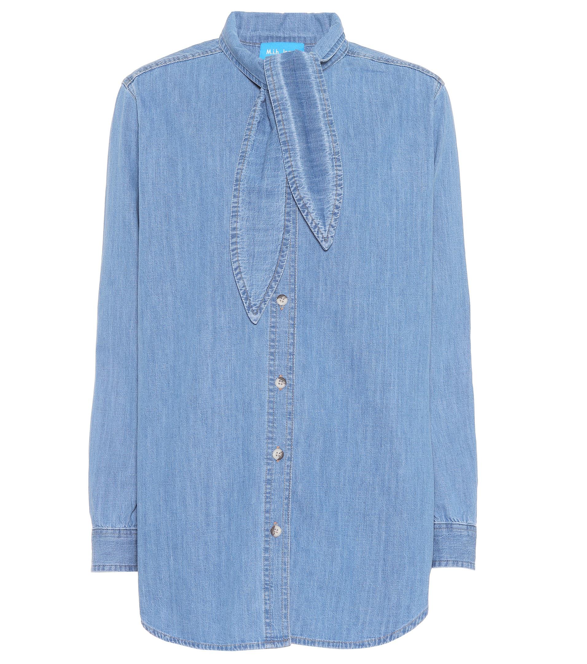 Lyst - Mih Jeans Booker Chambray Shirt in Blue