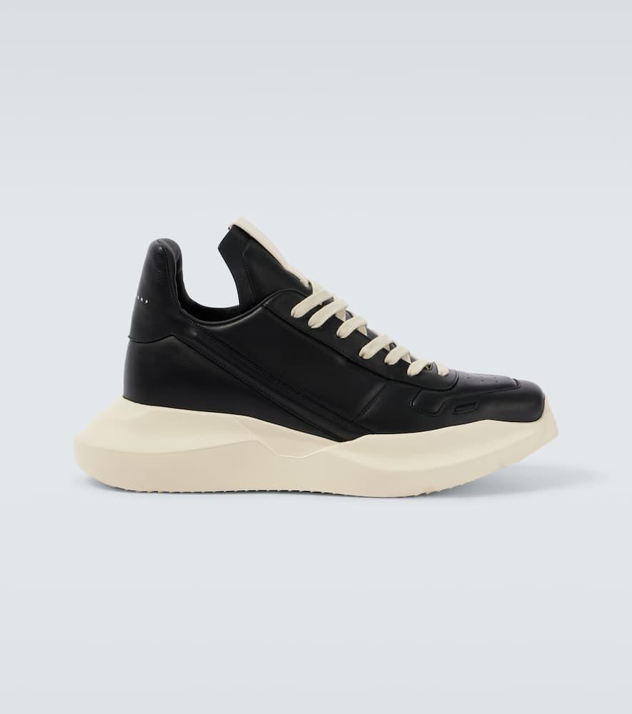 Rick Owens Geth Runner Leather Sneakers in Black for Men | Lyst