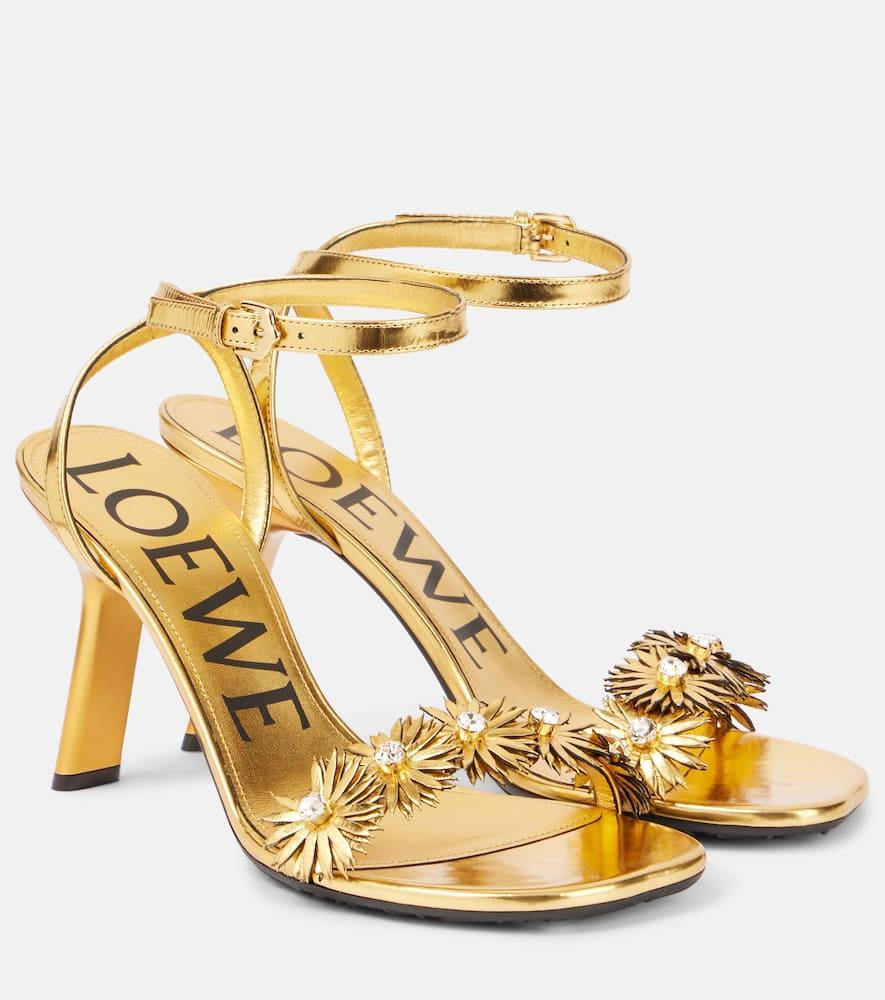 サンダル・ミュール Loewe Sandalo Con Tacco Ease LOEWE Ease Heel 90MM Leather Slides | Saks Fifth Avenue